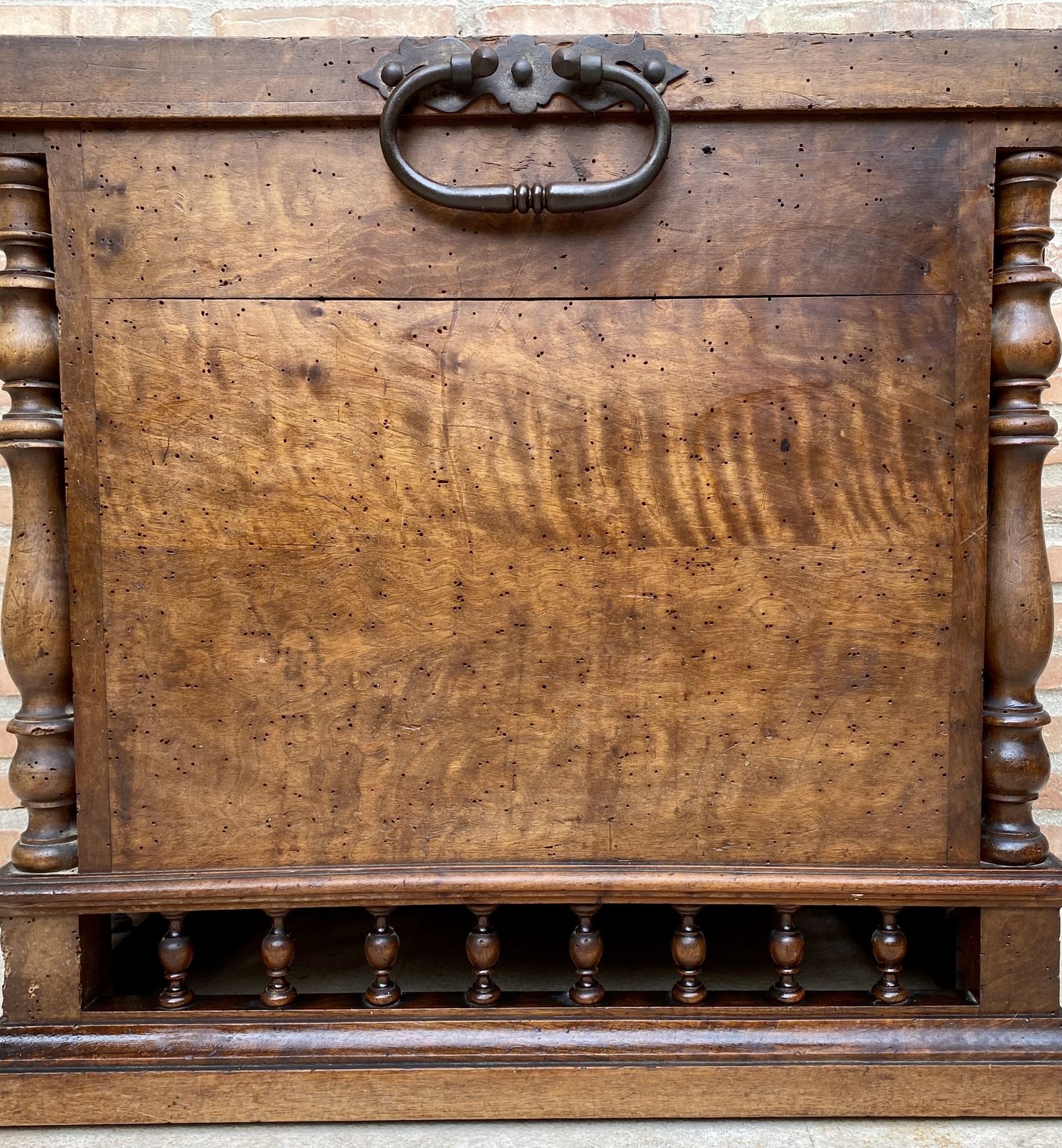 Early 20th Century French Hand Carved Wooden Trunk photo buy