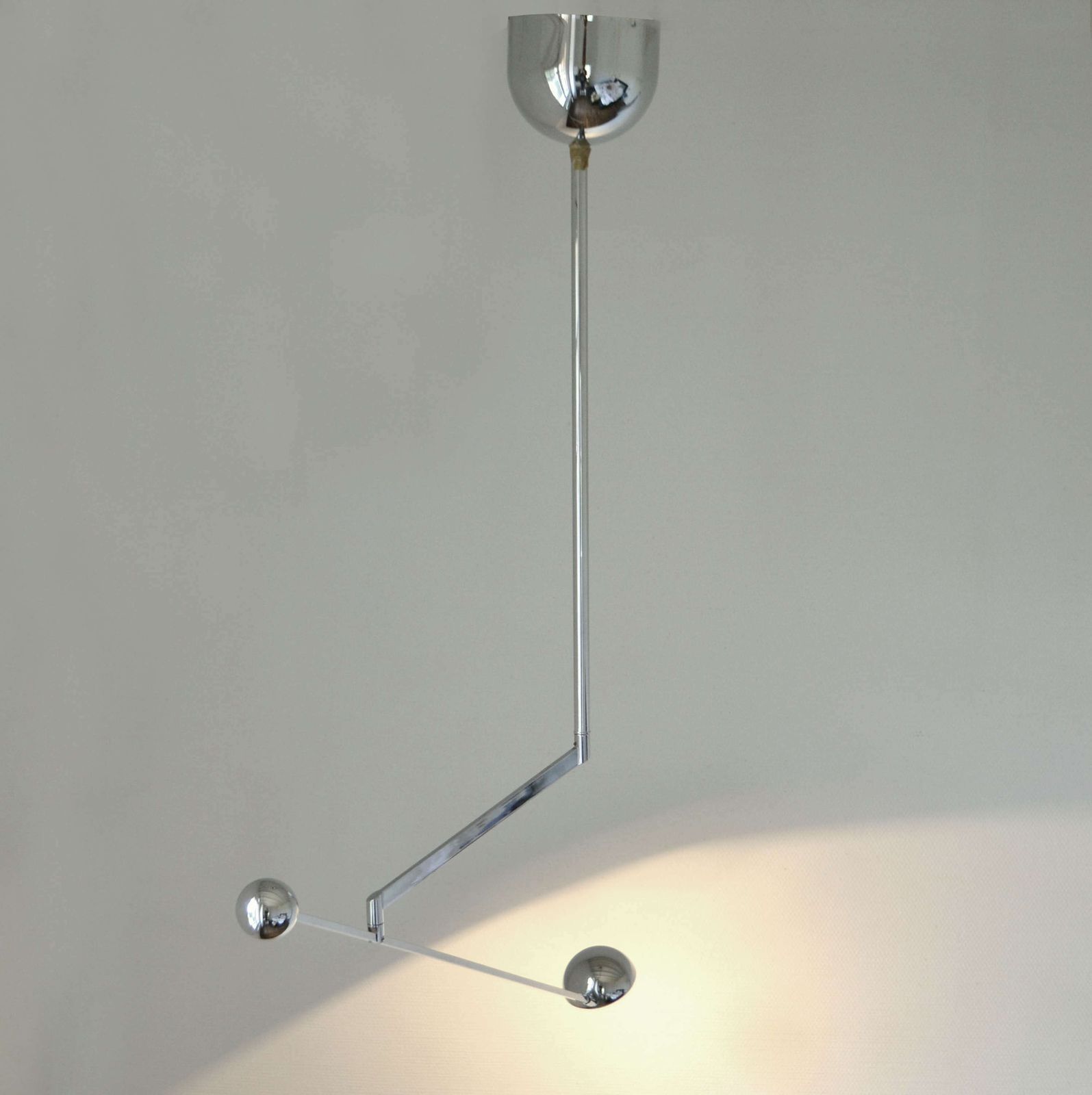 photo furniture Minimal Chrome Counter Balance Ceiling 1970's Lamp