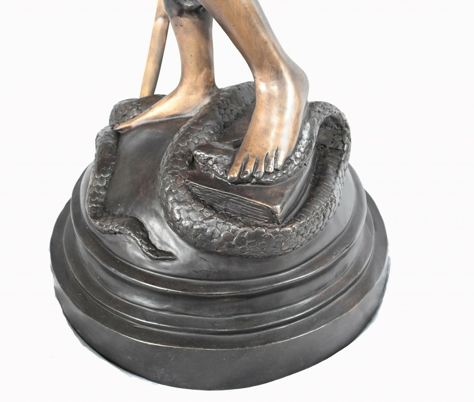 photo for sale Xl French Bronze Statue Lady Justice Scales Figurine Snake