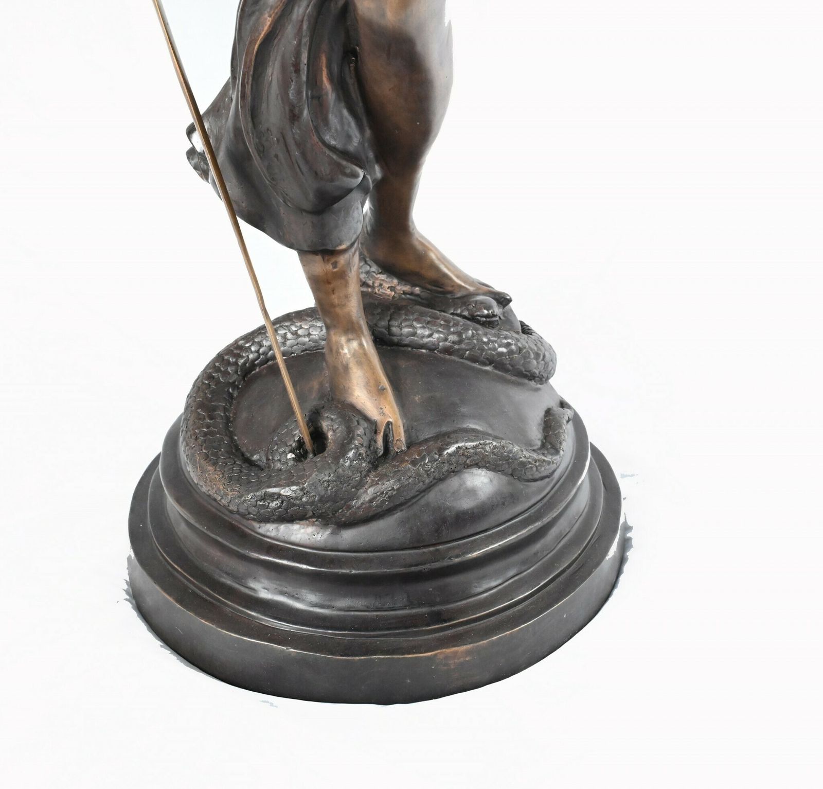 1850.0 Xl French Bronze Statue Lady Justice Scales Figurine Snake photo