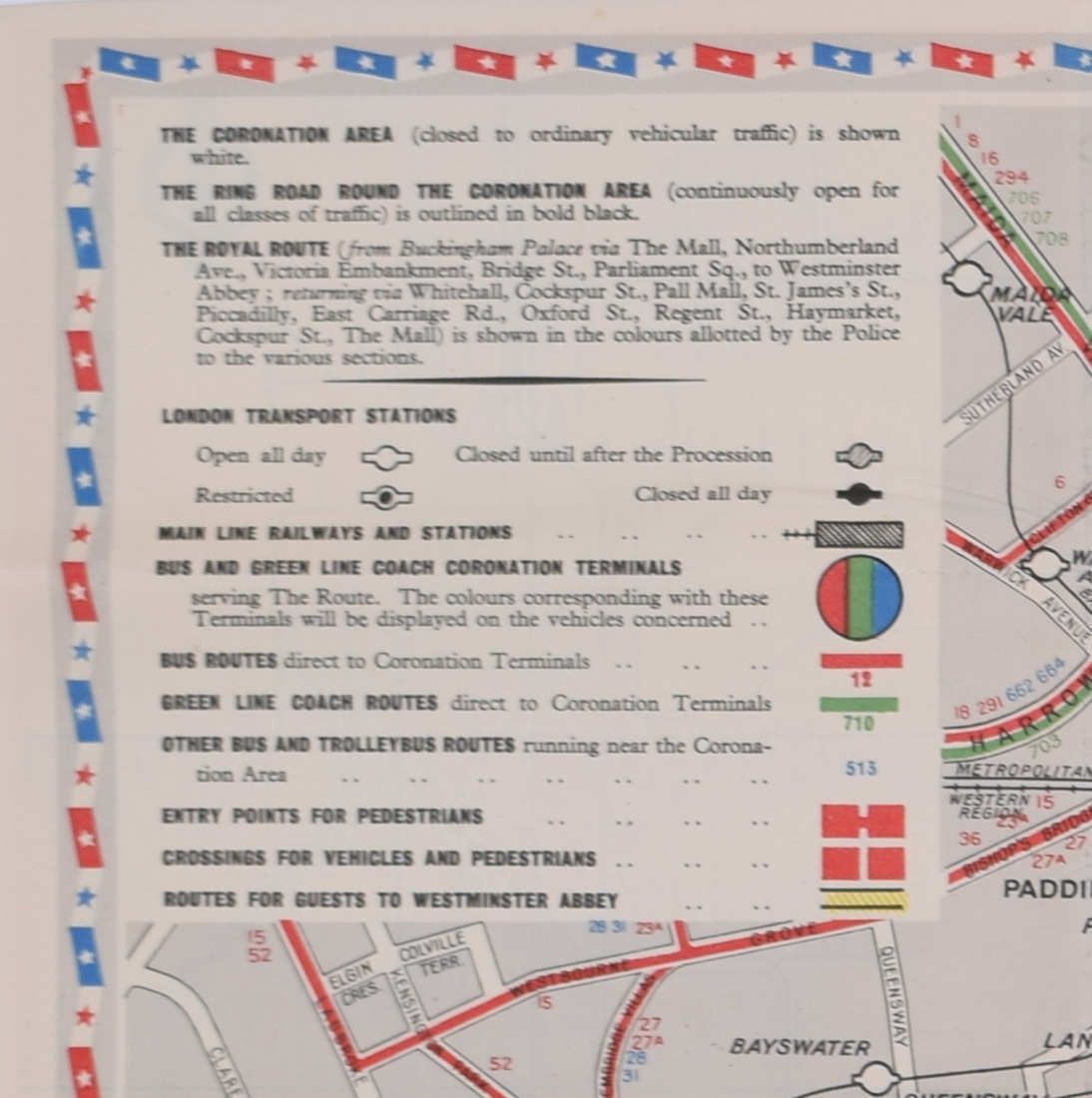 Coronation Arrangements – Map Of London (1953) photo Art