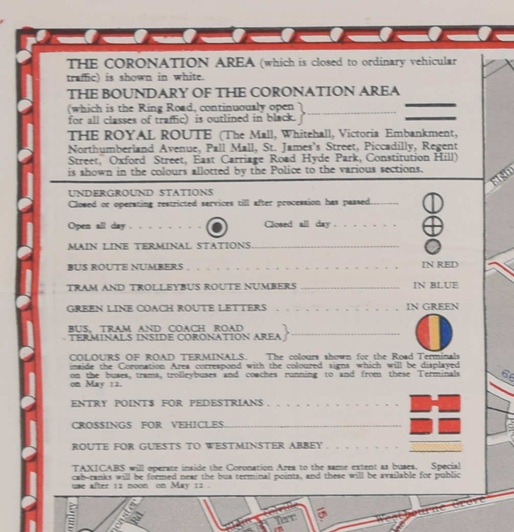 Coronation Arrangements – Map Of London (1937) photo for sale