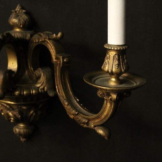 French 19th C Bronze Antique Wall Sconces photo Lighting