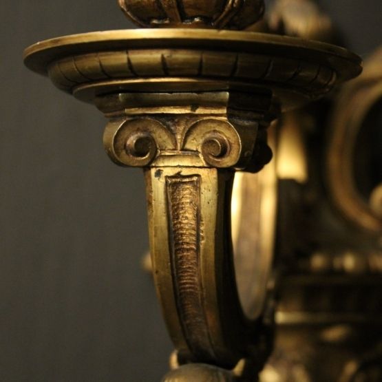 French 19th C Bronze Antique Wall Sconces photo vinterior