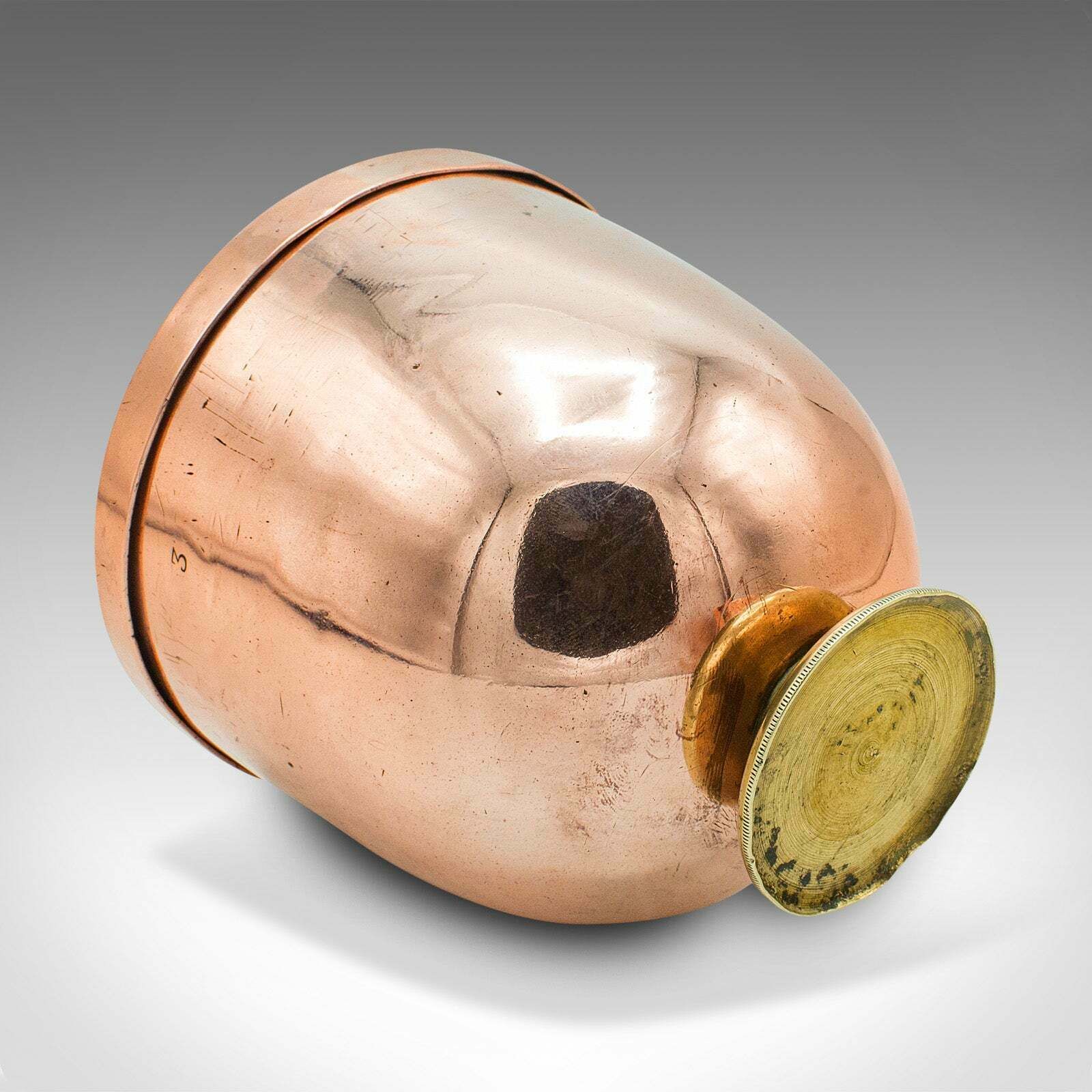 Home Decor Pair Of Antique Ice Cream Moulds, English Copper Lidded Pots, Harrods photo