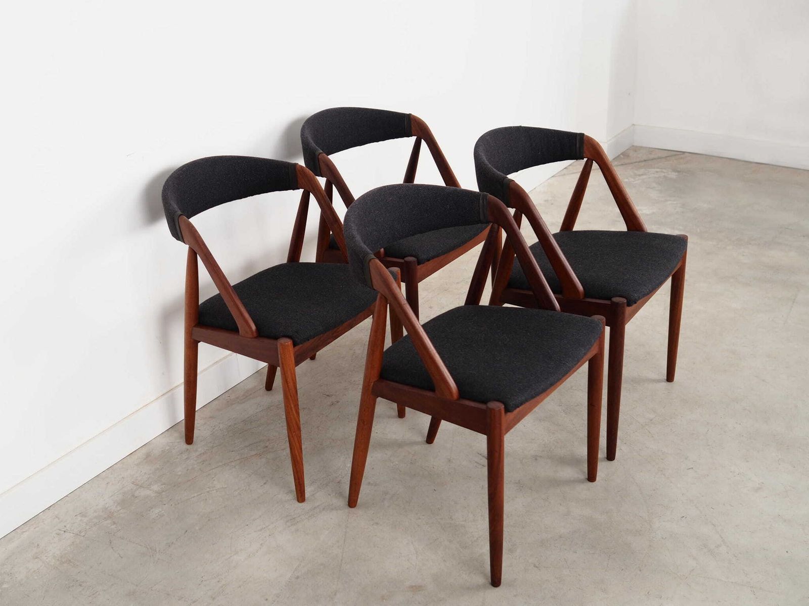 Set Of Four Teak Chairs, Danish Design, 1970s, Designer: Kai Kristiansen photo for sale
