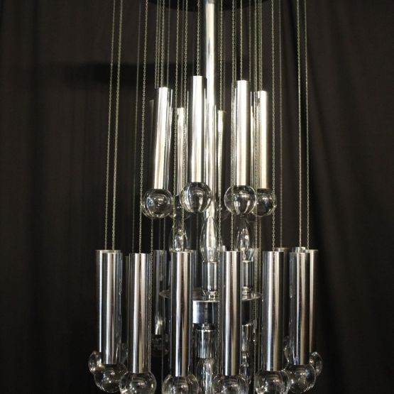 Italian Gaetano Sciolari 9 Light Chandelier photo for sale