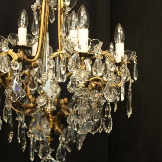 French Pair Of Gilded Bronze Antique Chandeliers photo for sale