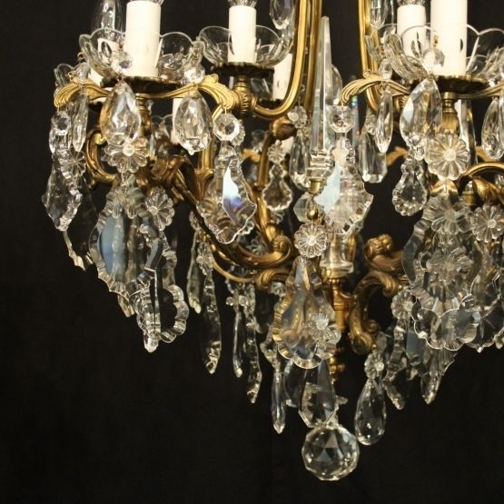 French Pair Of Gilded Bronze Antique Chandeliers photo 14950.0
