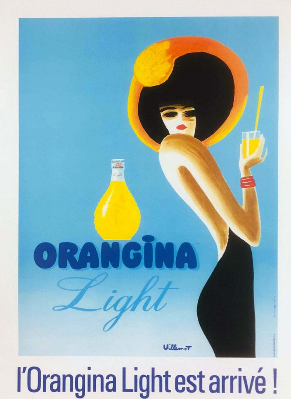 Orangina Light   Villemot Vendor 1980 Original Vintage Poster