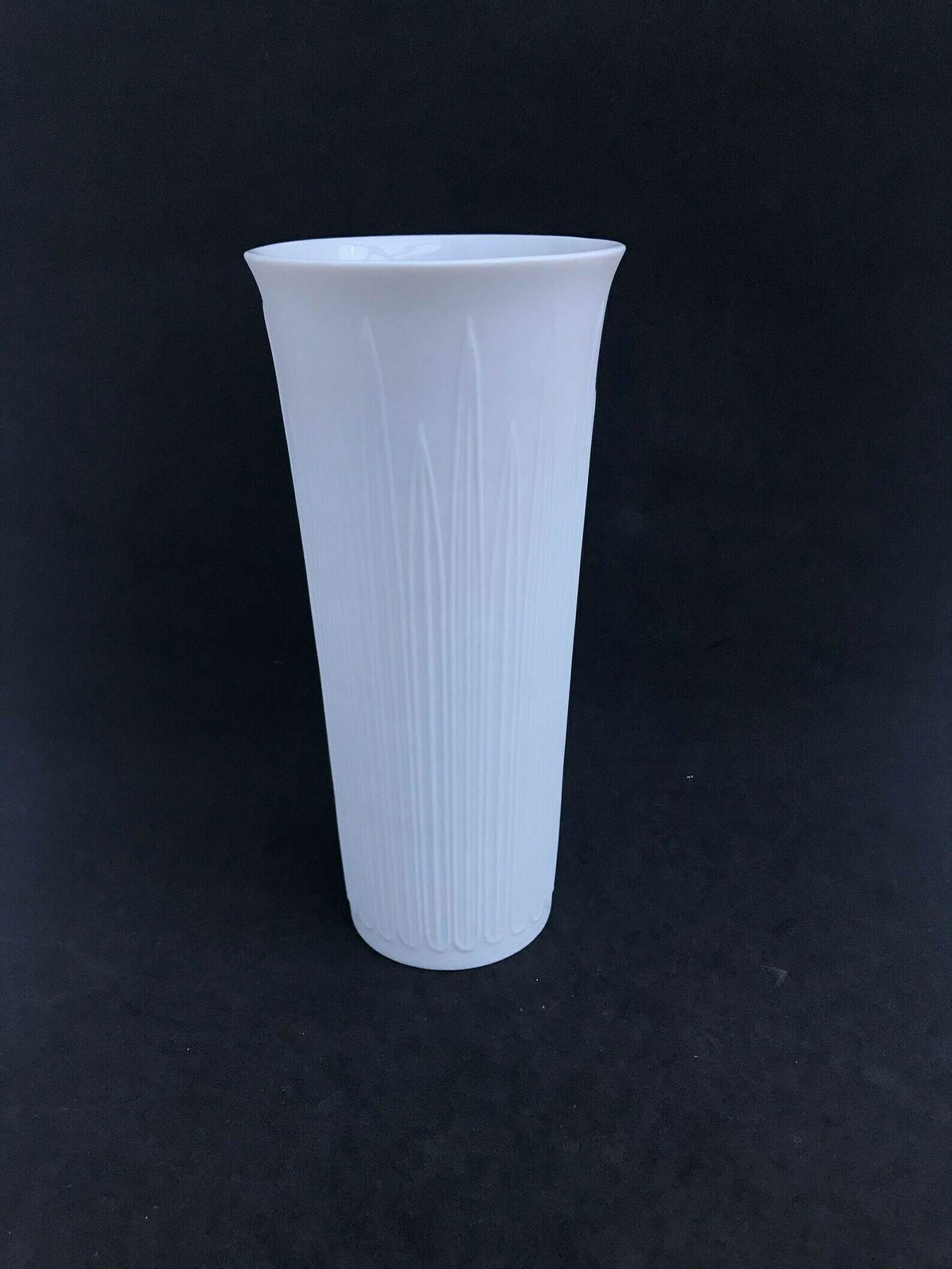 White Vase Op Art Porcelain German Pottery Bisque Unglazed Matte Textured Lorenz Hutschenreuther Gift Modernist Decor Late 60s Hostess Gift photo Home Decor