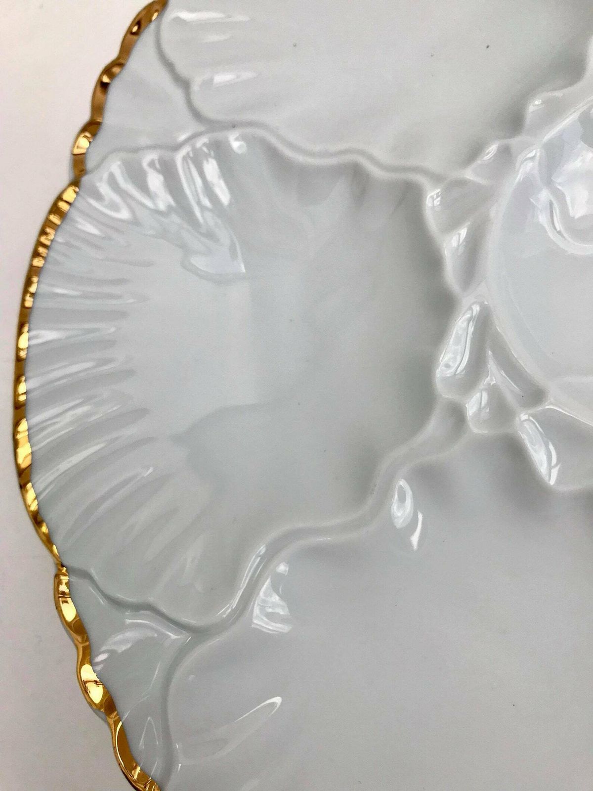 Oesterbord Collectie Antiek 1 Oesterbord, Porcelaine De Baudour, Vintage Belgisch, Wit Oesterbord, Bord Collectie photo Woonaccessoires