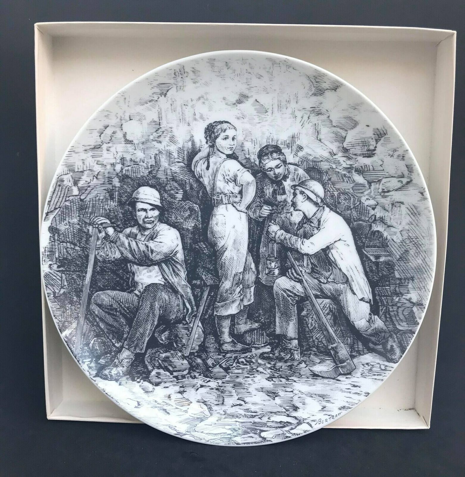 Decoratief Bord Fürstenberg Collectie – Wandbord Zwart Wit Transfer, Keukendecoratie, Verzamelaarsstuk, Landelijke Keuken, Duits Porselein photo for sale