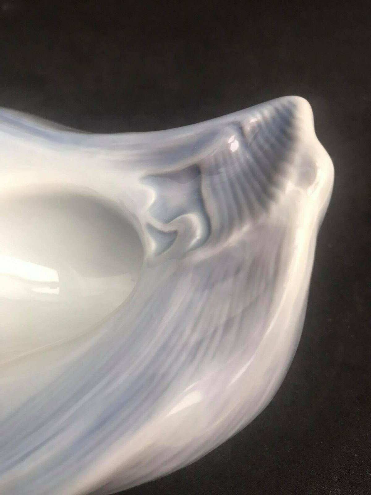 Pipe Rest Royal Copenhagen Porcelain Pipe Holder Bowl Pipe Collector Art Deco Danish 1920s Tobacco Oyster Shell Shaped Grey Blue Decor photo Home Decor