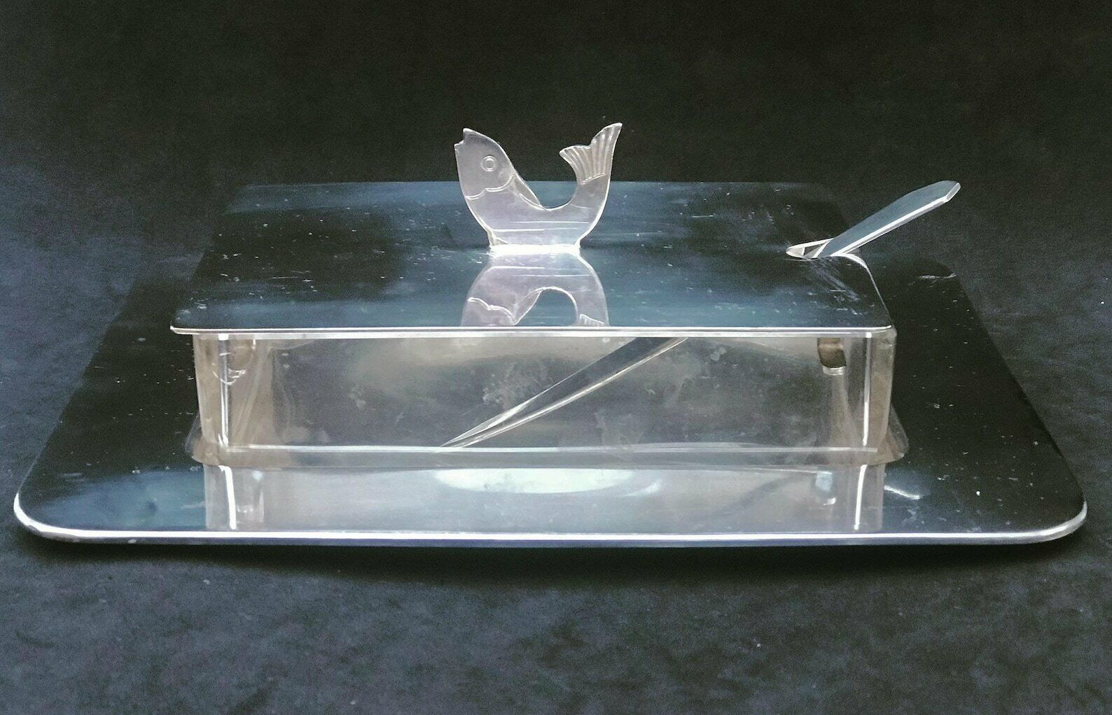 Sardinedoos Botervloot Met Deksel Kaviaarschaal Verzilverd Door Wmf Duitsland Jaren 1930, Art Deco Trouwschaal Wwii Ambachten Duits Cadeau photo furniture