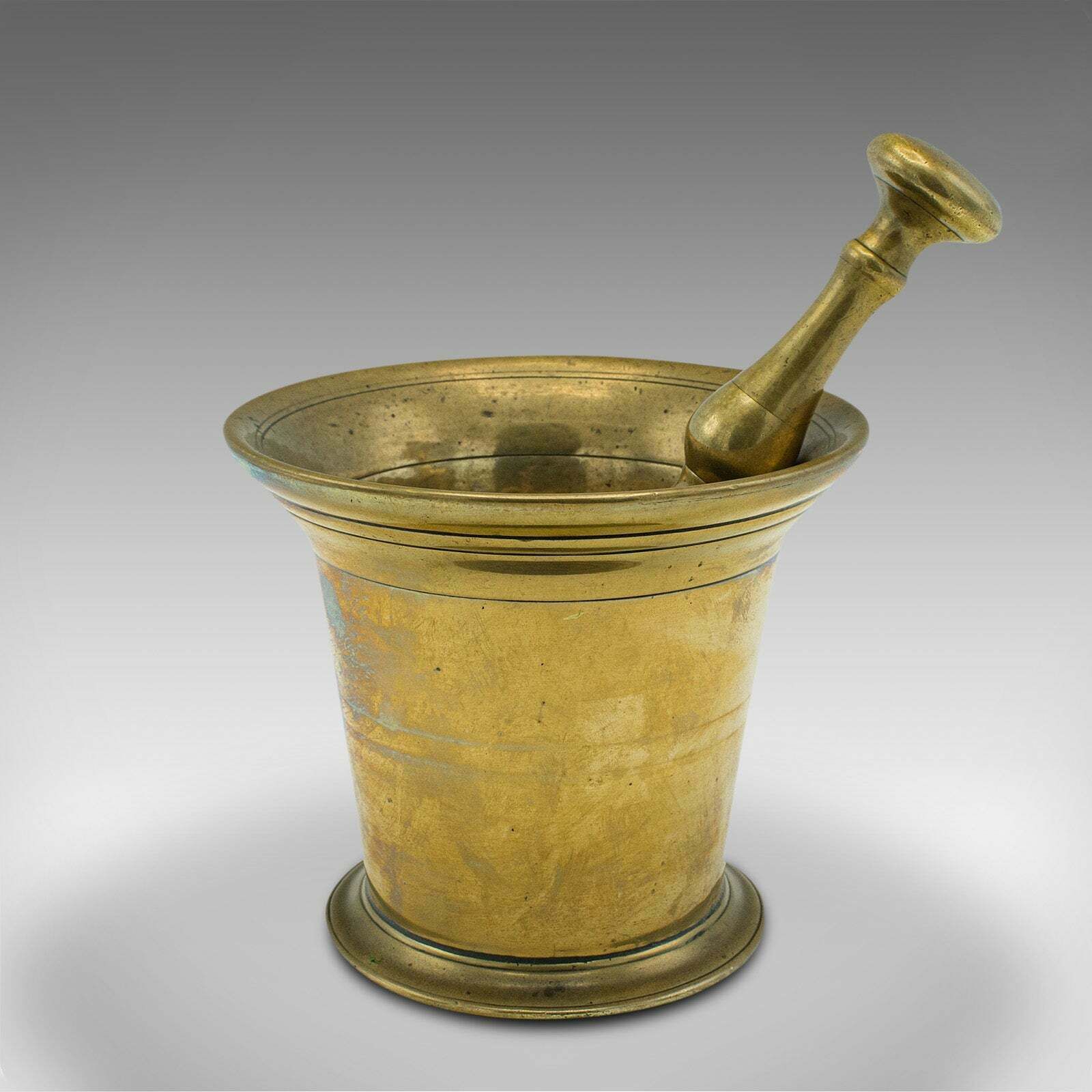 Antique Apothecary Mortar And Pestle, English, Brass, Chemist, Victorian, C.1850 photo 895.0