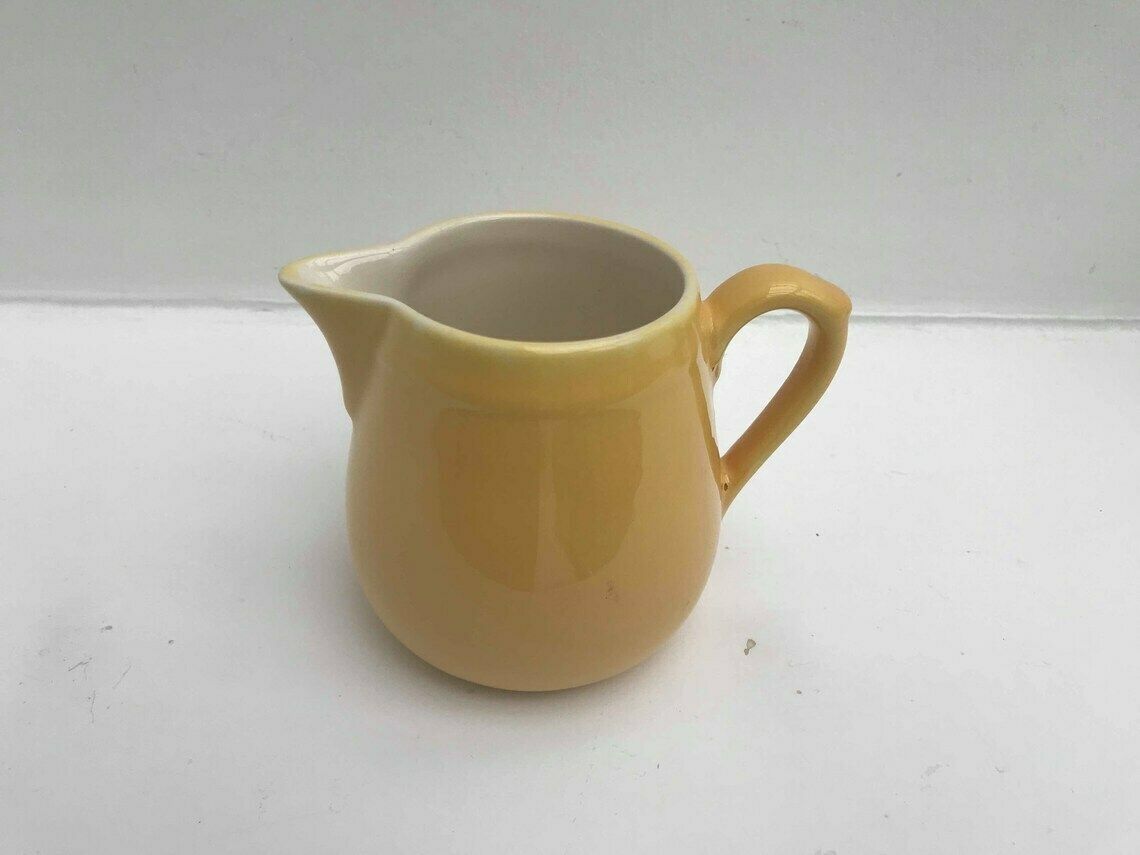 Melkkan Villeroy & Boch Shabby Pastelgeel Pitcher Jaren 1940 Porselein Vervangingsstuk Roomkan Cadeau photo buy
