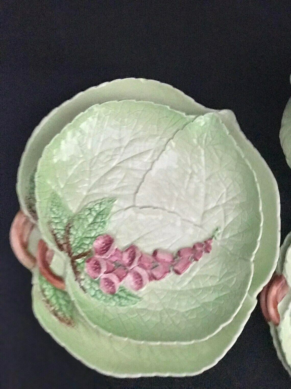 Carltonware Dishes Plate Serving Green Foxglove Creamer Plate 4 Pieces Green Decoration English Collectors Antique China photo buy