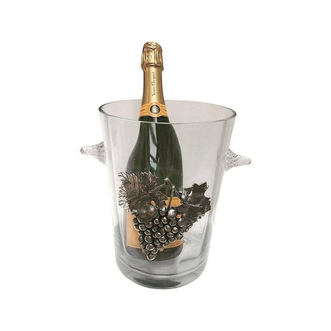 Champagne Ijsemmer Geslepen Glas Met Handvatten – Glazen Wijnkoeler Hollywood Regency Barkartdecoratie Luxe Barware Huwelijkscadeau