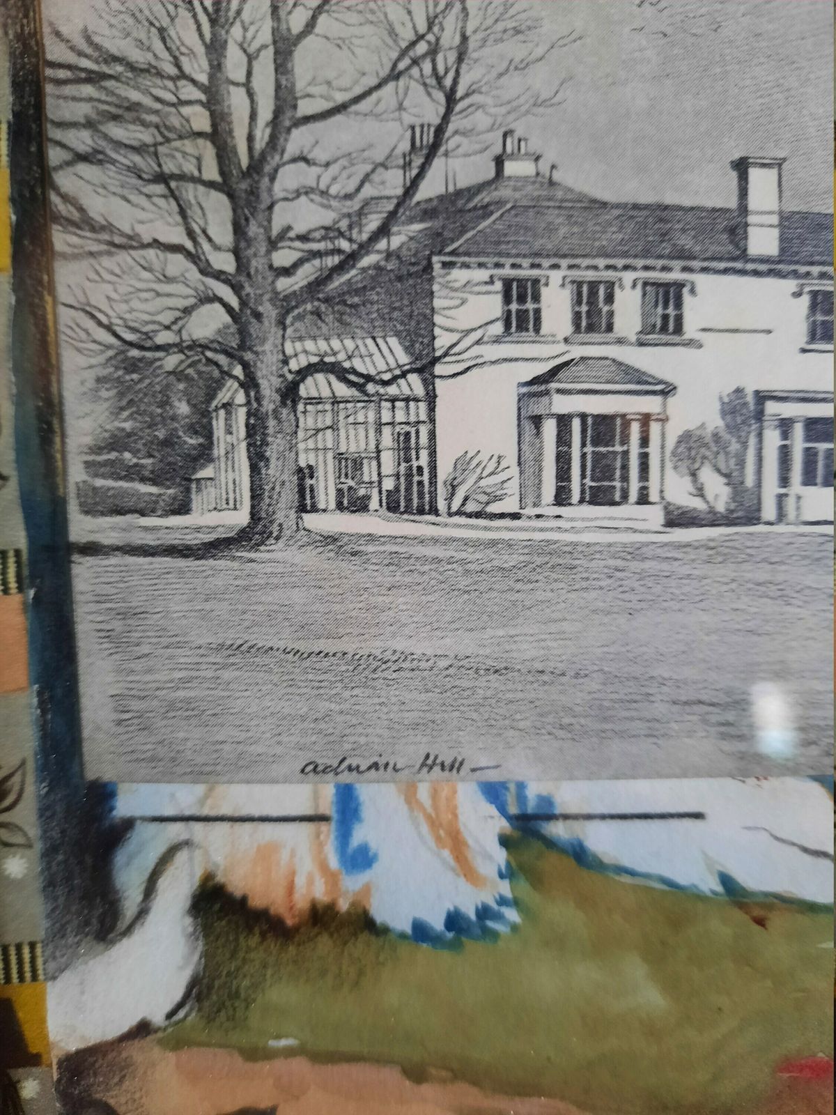 Original Watercolour, Pencil, Pen & Ink Collage By Adrian Hill   Mcm Artist photo for sale
