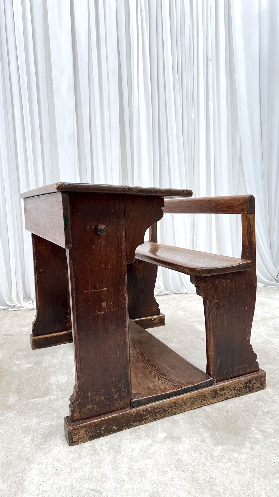 Antique French Two Seater Children’s School Desk photo vinterior