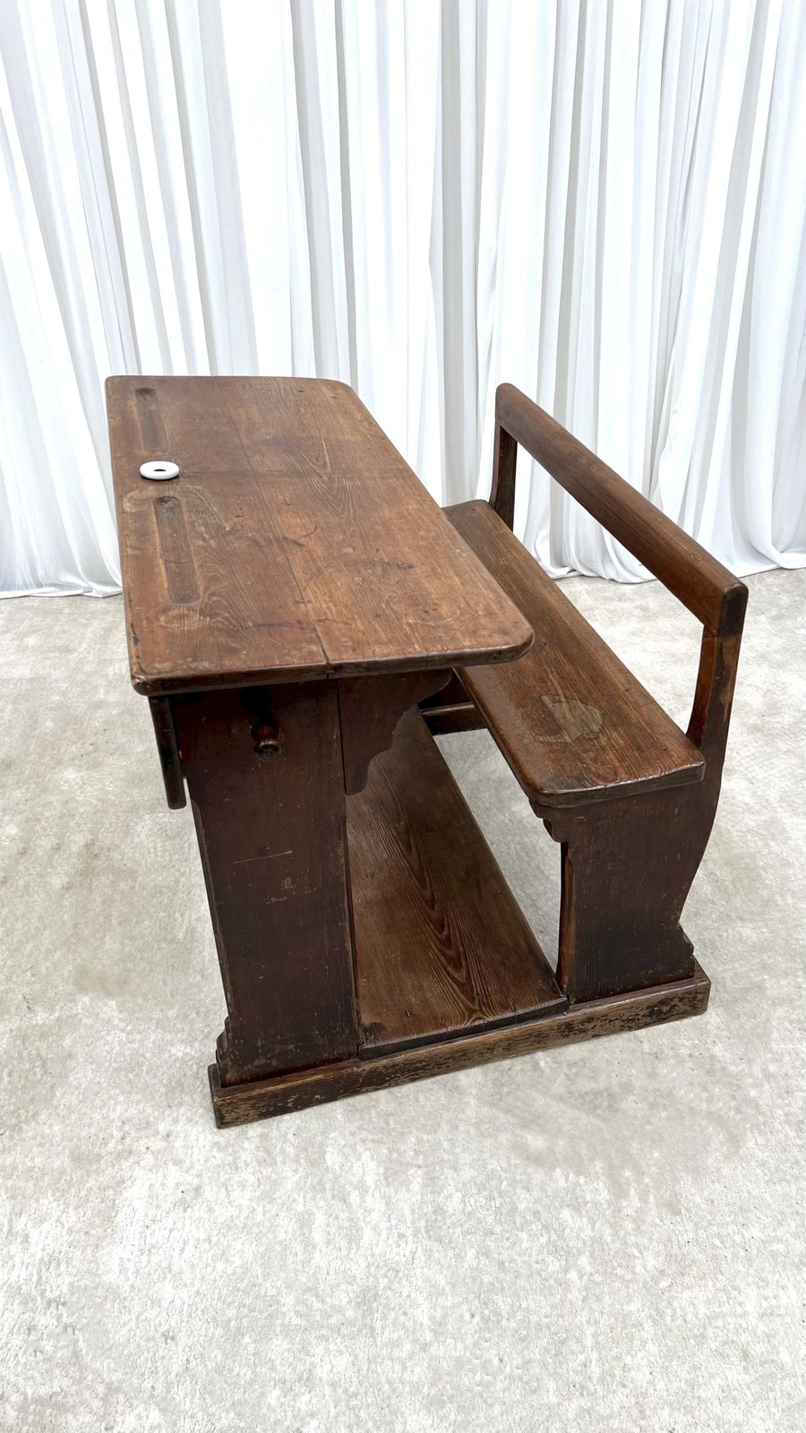 photo furniture Antique French Two Seater Children’s School Desk