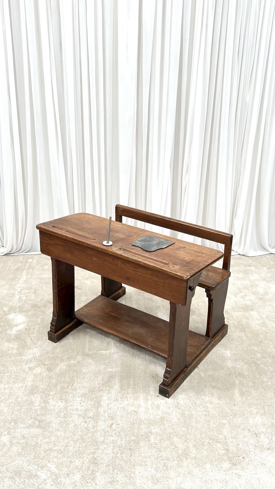 Furniture Antique French Two Seater Children’s School Desk photo