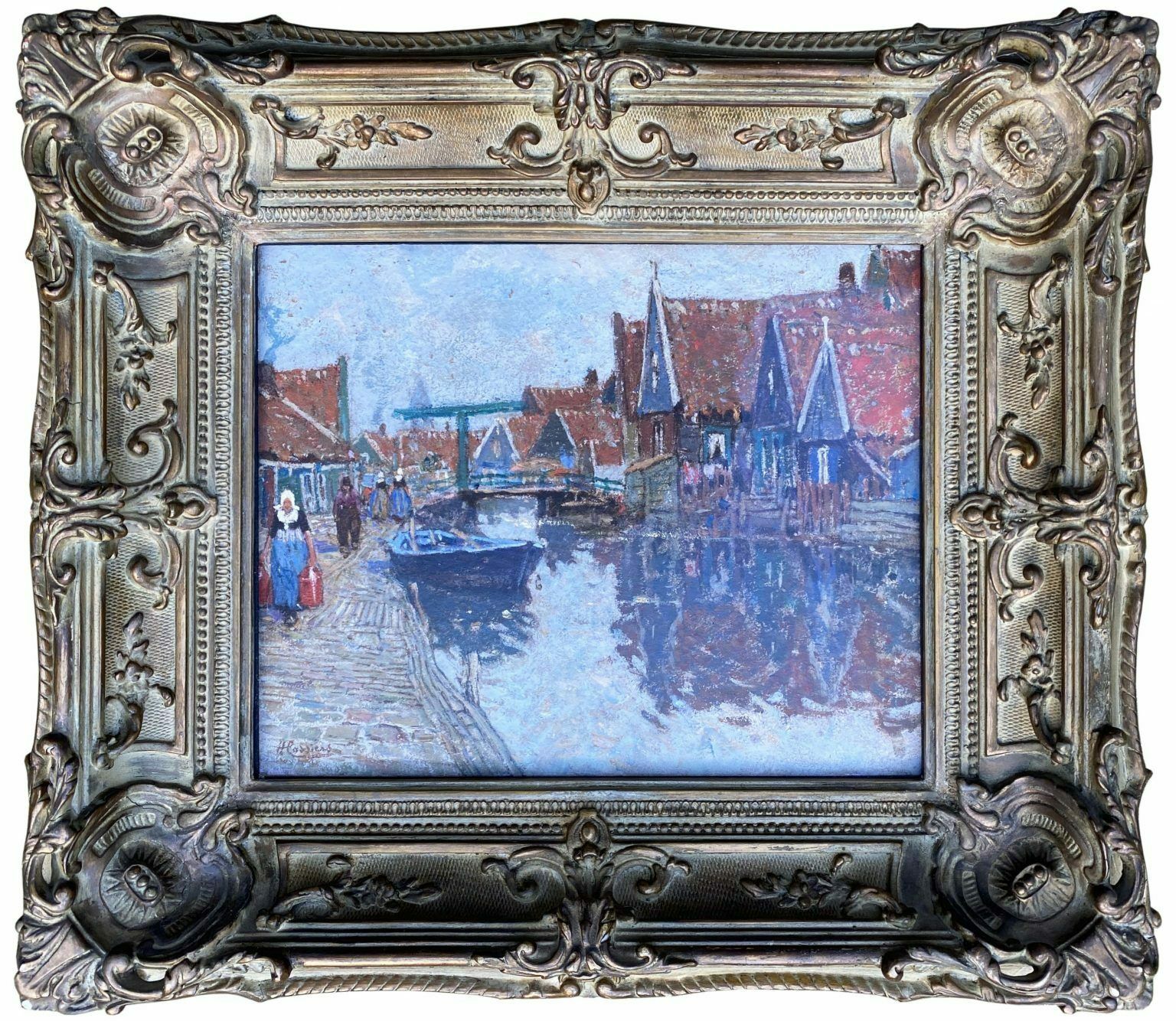 Henri Cassiers, Antwerpen 1858 – 1944 Elsene, Belgisch Schilder, Een Dorpsgezicht