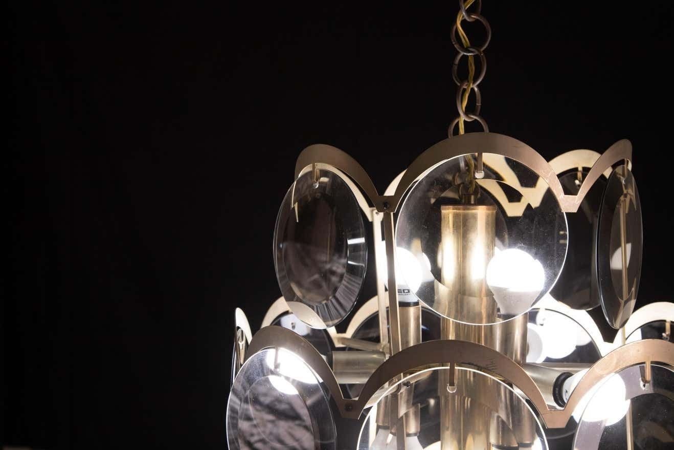 Vistosi Smoked Glass Discs Chandelier, 1960s photo 1468.0