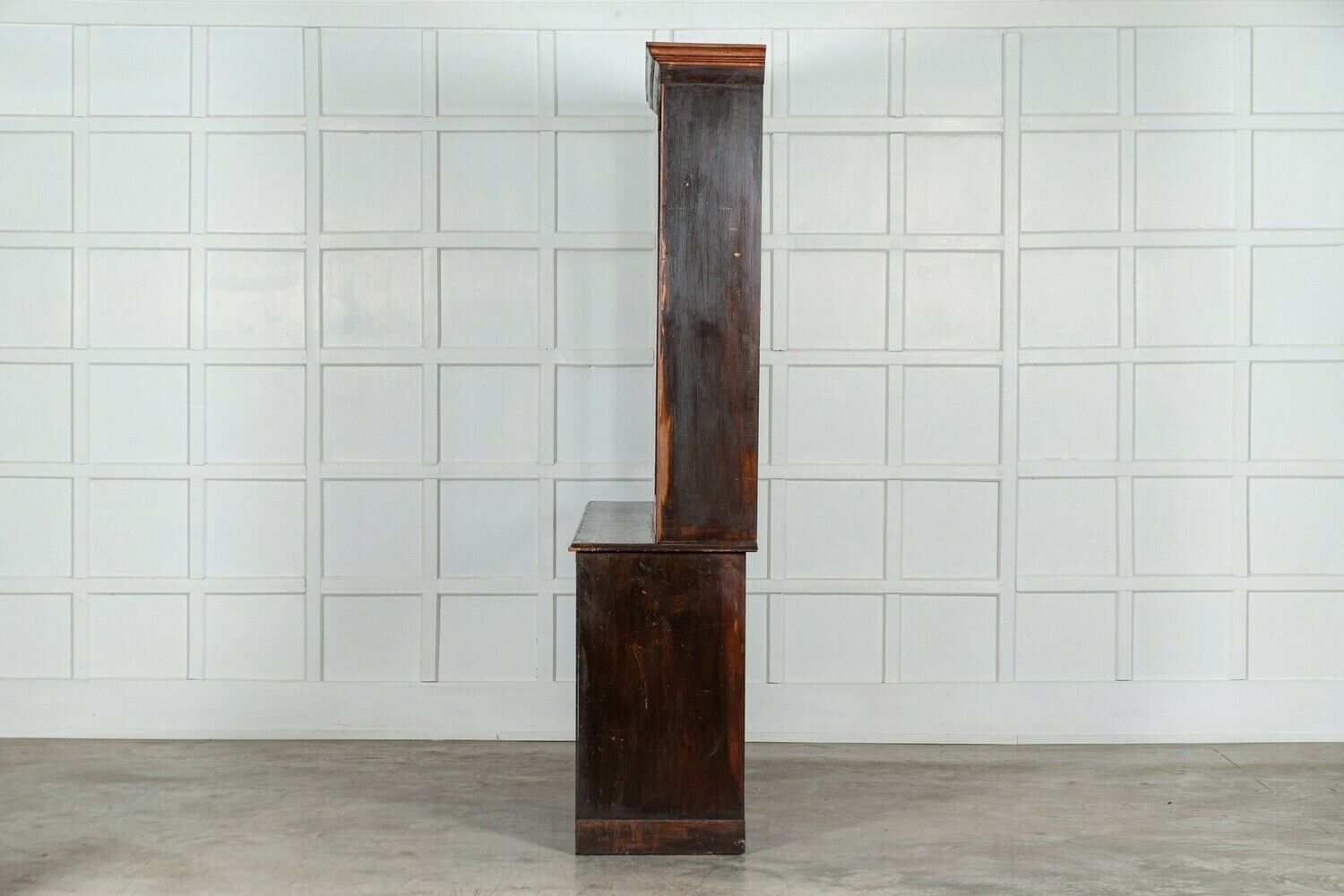 Large 19thc English Mahogany & Pine Haberdashery Glazed Cabinet photo vintage