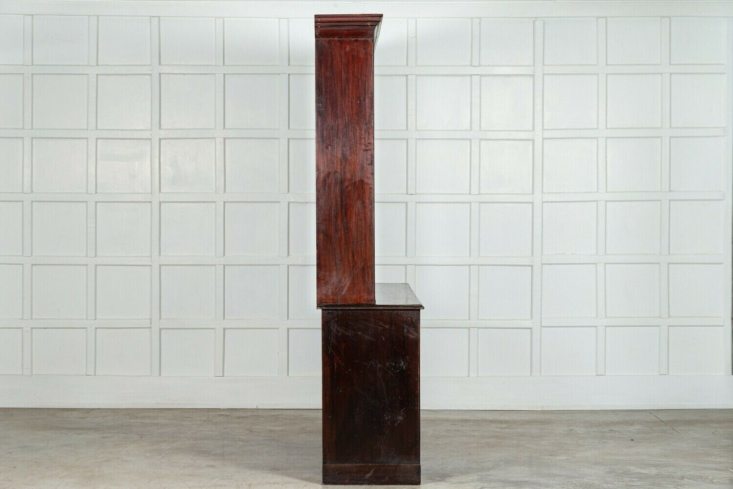 photo furniture Large 19thc English Mahogany & Pine Haberdashery Glazed Cabinet