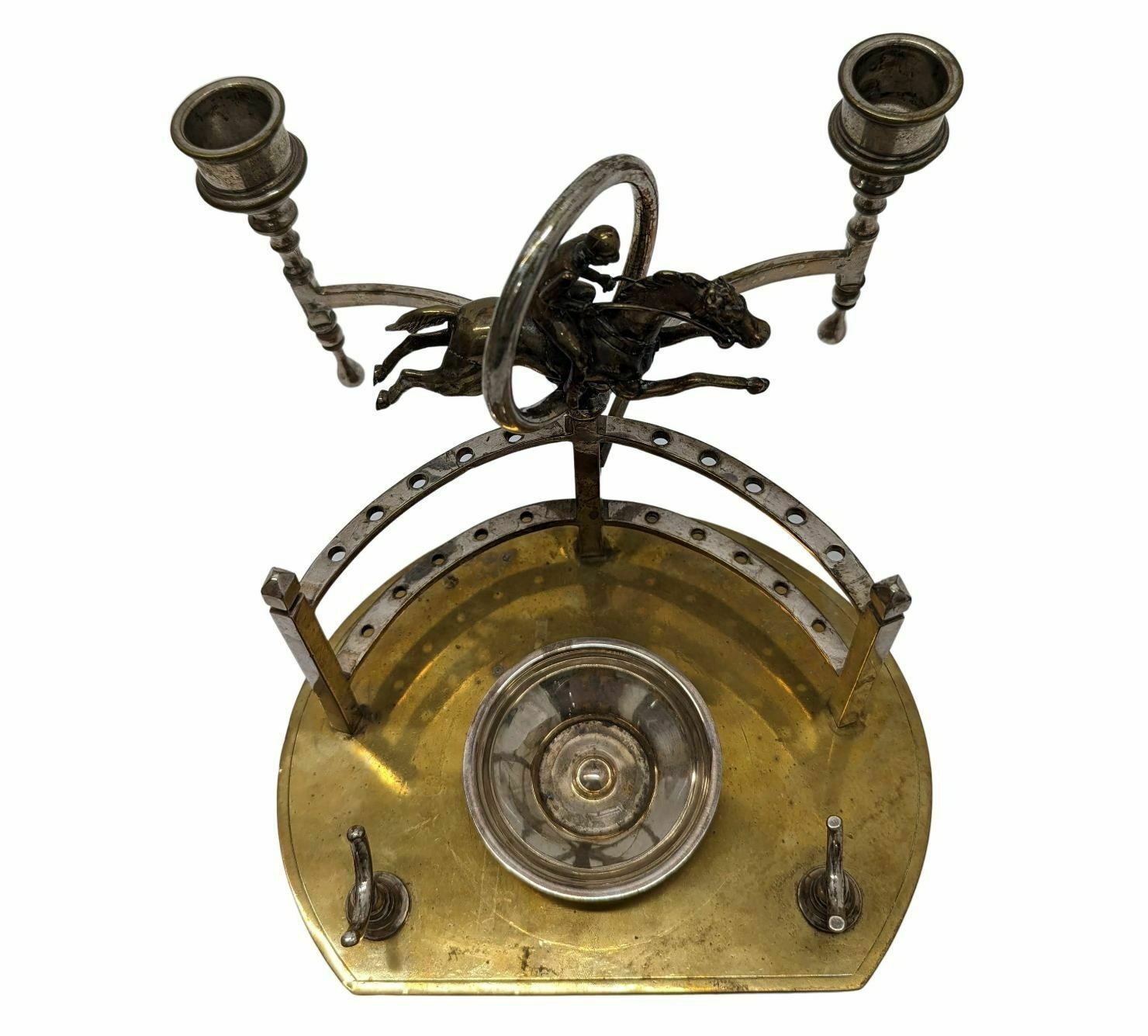 Inkwell In Bronze With Equestrian Decoration photo 544.0