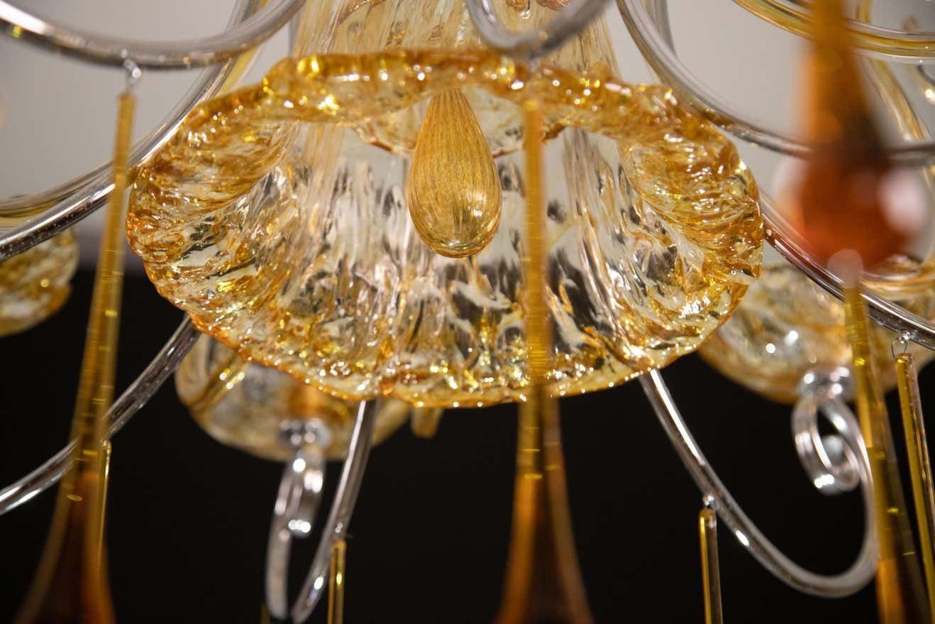 photo vinterior Spectacular Murano Amber Chandelier, 8 Arms, 1980s