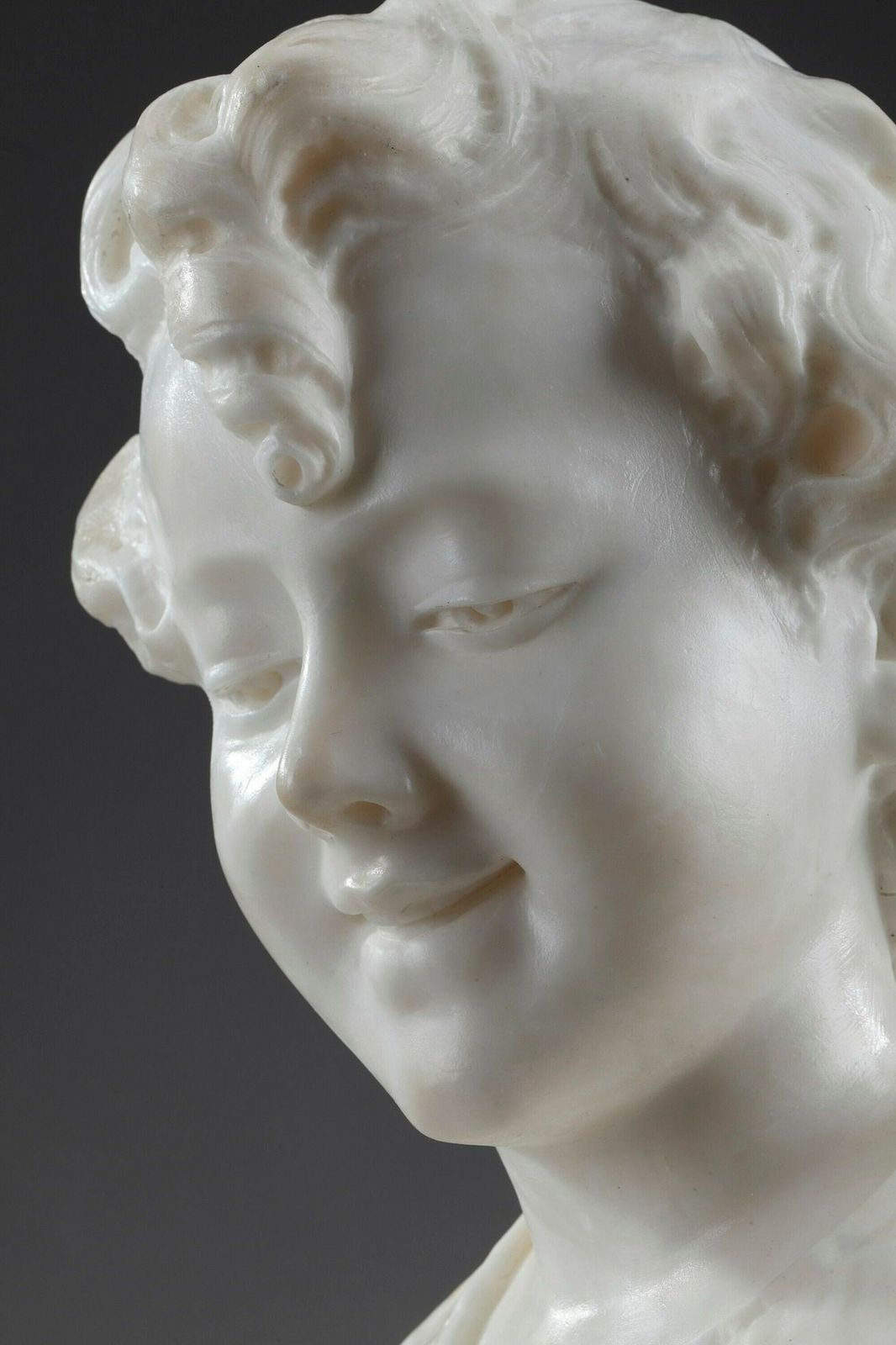 photo buy Sculpture Alabaster "Bust Of A Young Girl", 19th Century