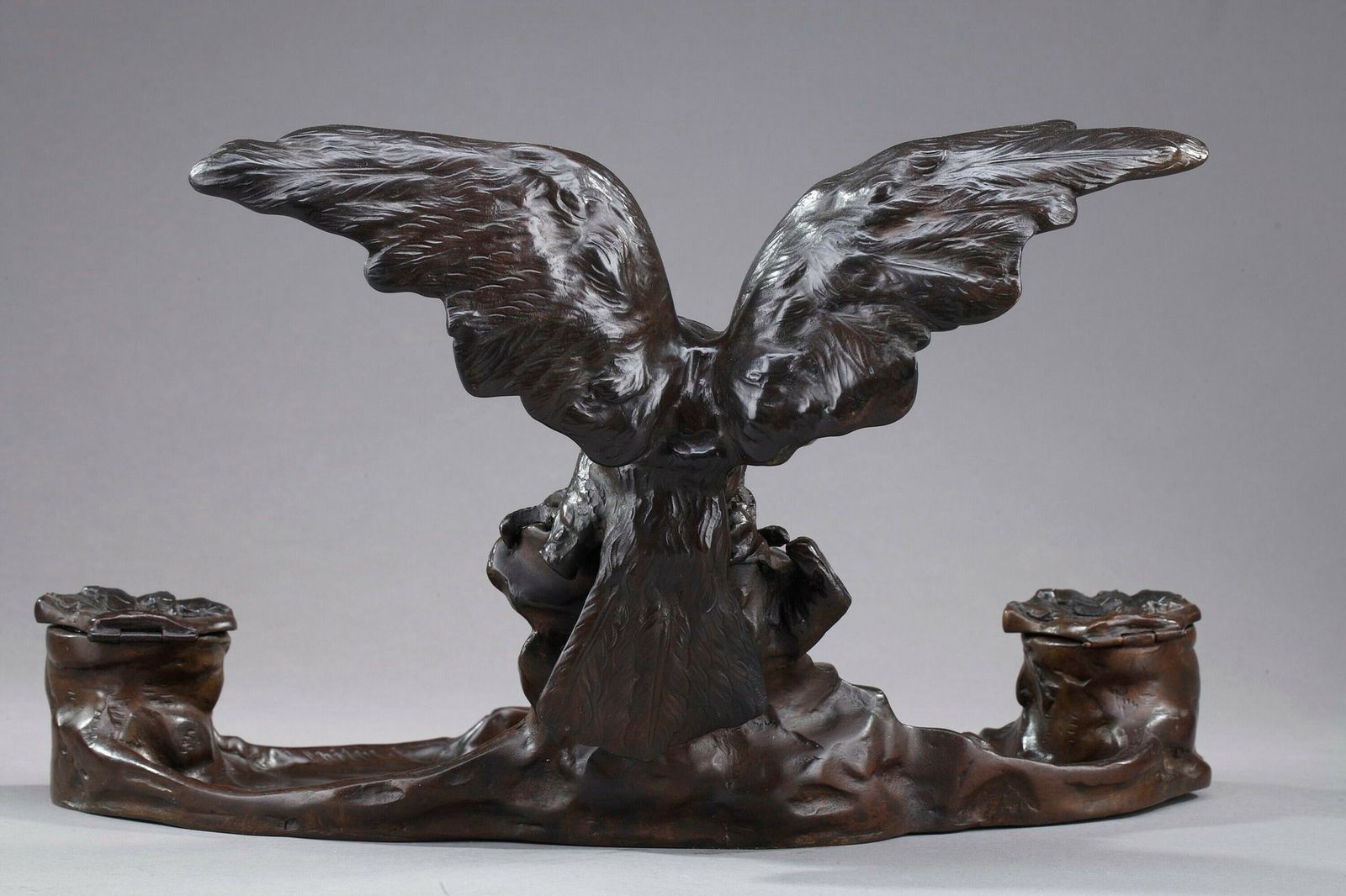 photo furniture Inkwell In Bronze Art Nouveau By Albert Marionnet (1852 1912)