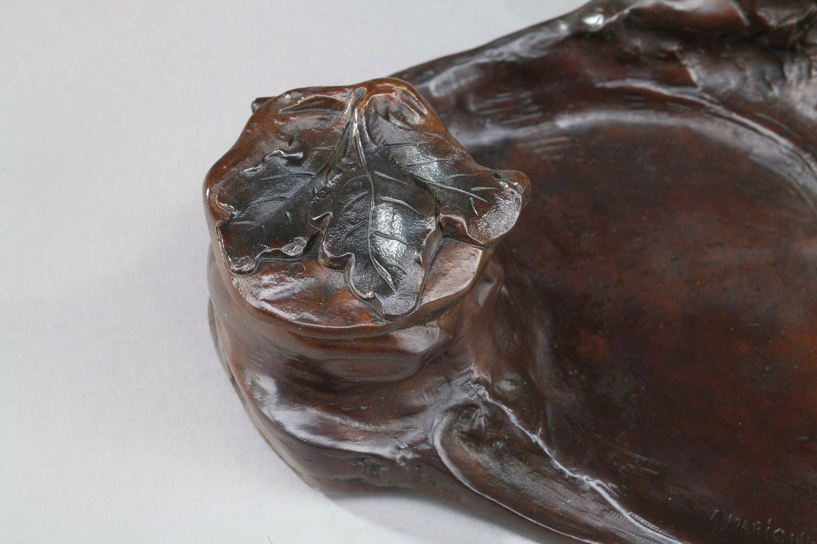 photo vintage Inkwell In Bronze Art Nouveau By Albert Marionnet (1852 1912)