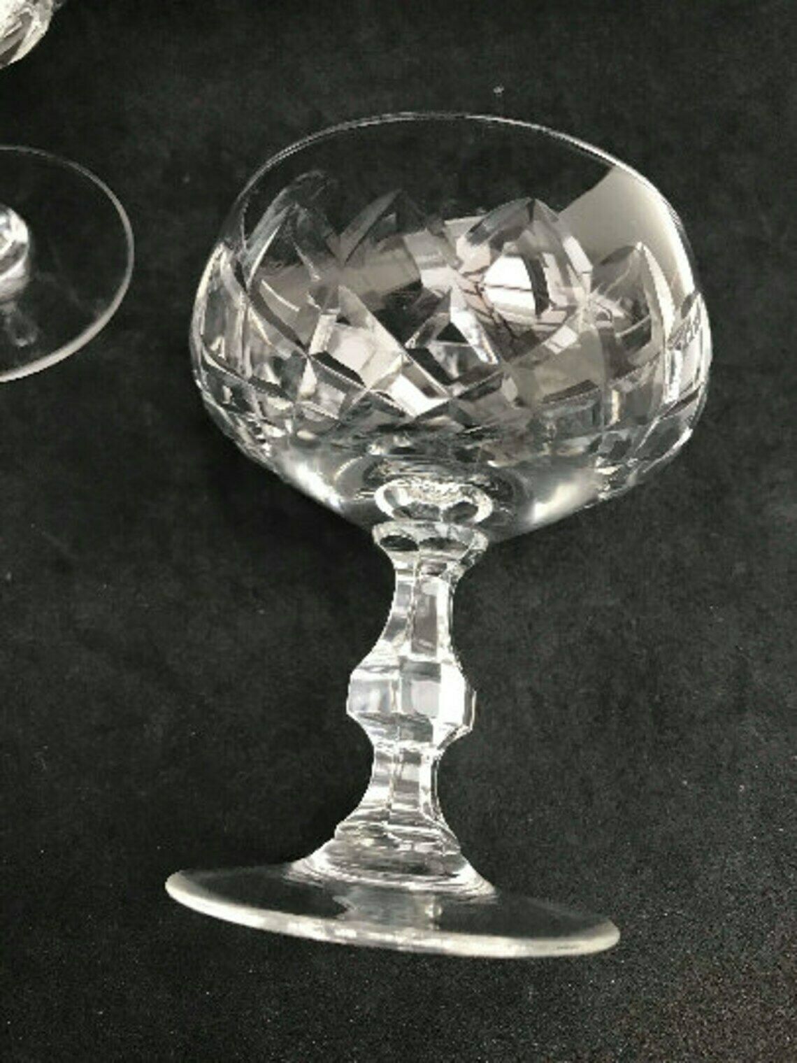 2 Vintage Champagne Coupes Glasses Crystal Cut Coupes 1920s French Set 2 Stem Bar Cart Decor Wedding Bartender Cocktail Glasses Gift photo vinterior