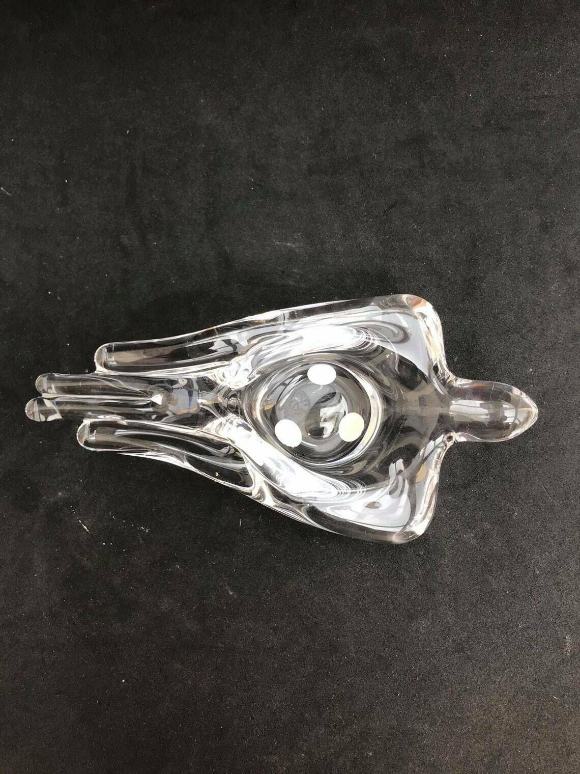 photo for sale Ashtray Paperweight Bowl Bird Shaped Heavy Crystal Cigar Ashtray By Art Vannes France Art Glass Dove Clear Gift For Her Wedding Gift