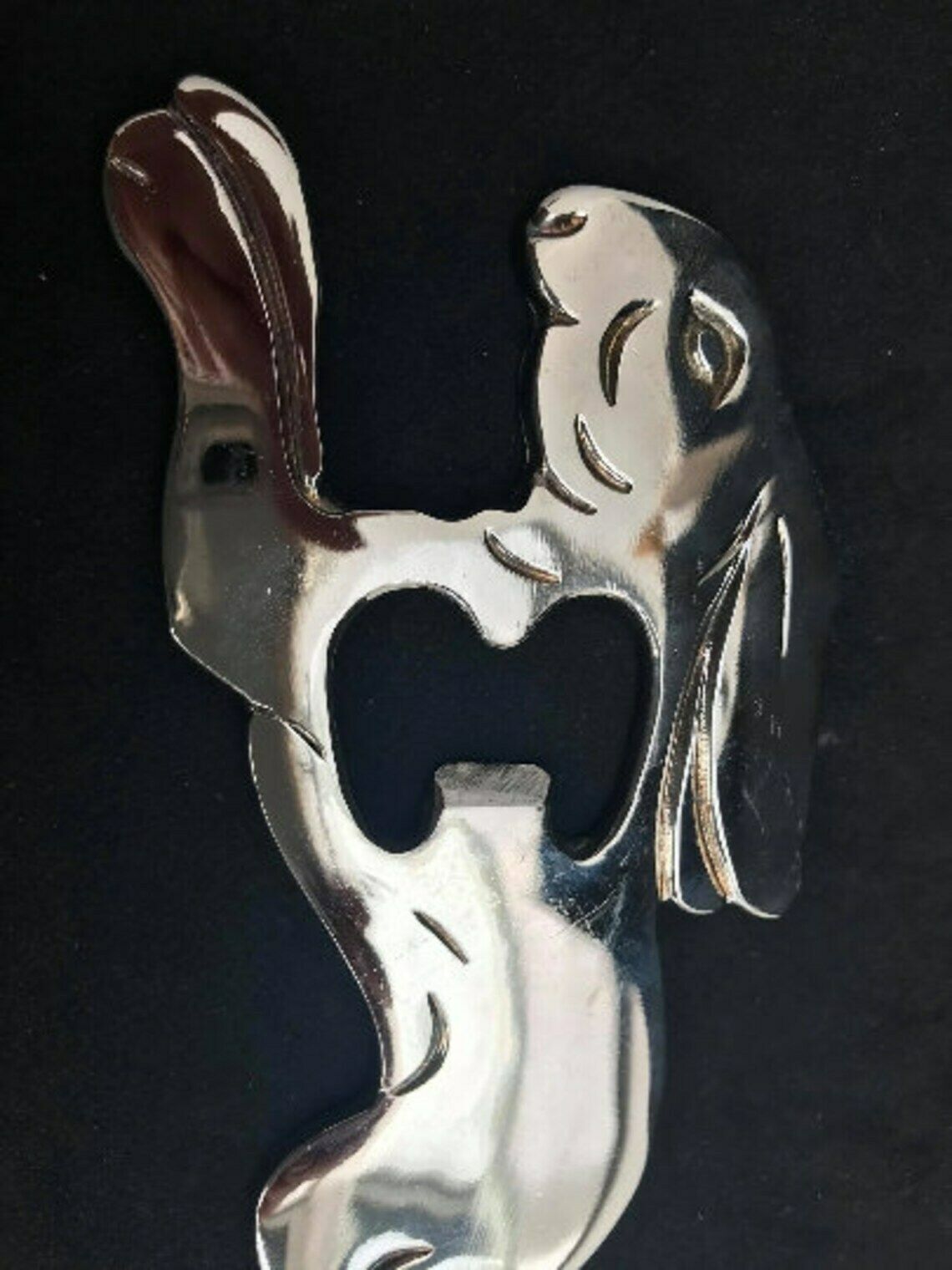 Bottle Opener Art Deco Silver Plated Bottle Opener Rabbit Hare Hunt Gift Hunter Decor Bar Accessory Animal 1930s Bar Decor Bar Accents photo buy