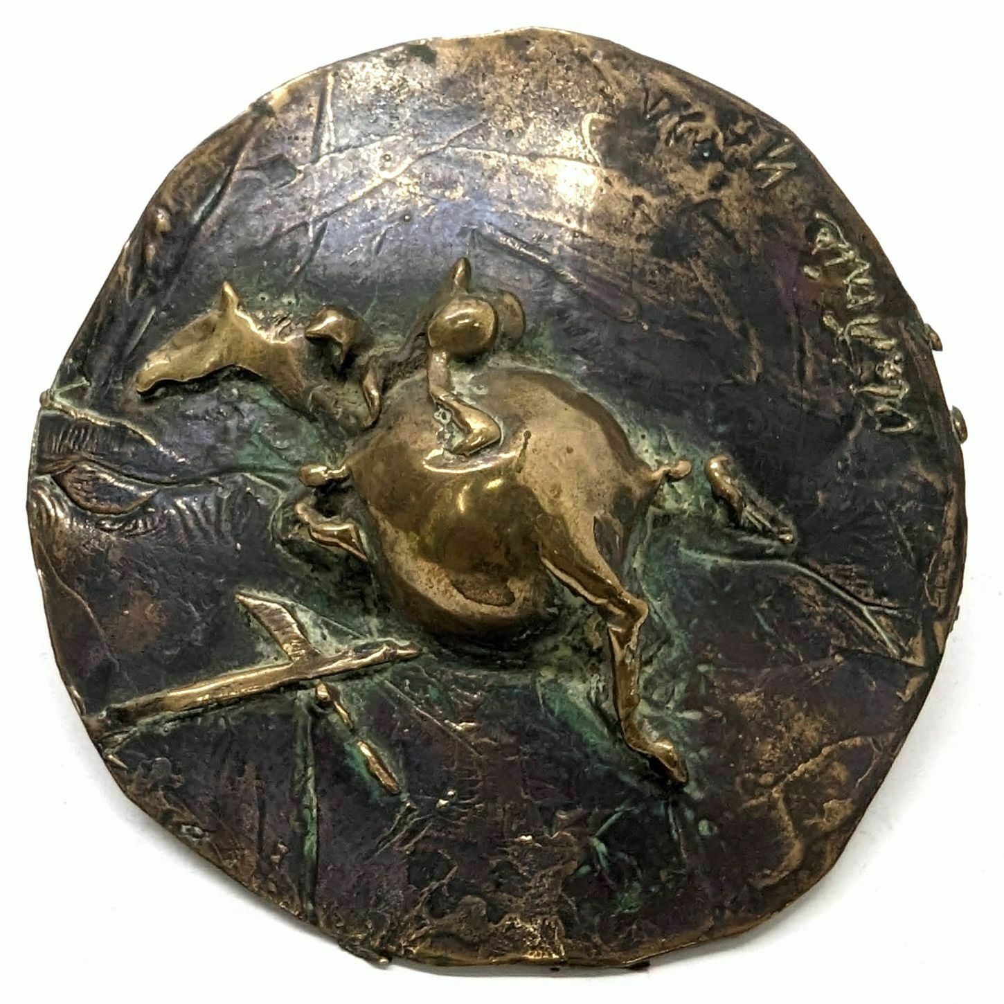 Bronze Medal Galloping Horse Signed Vladimir