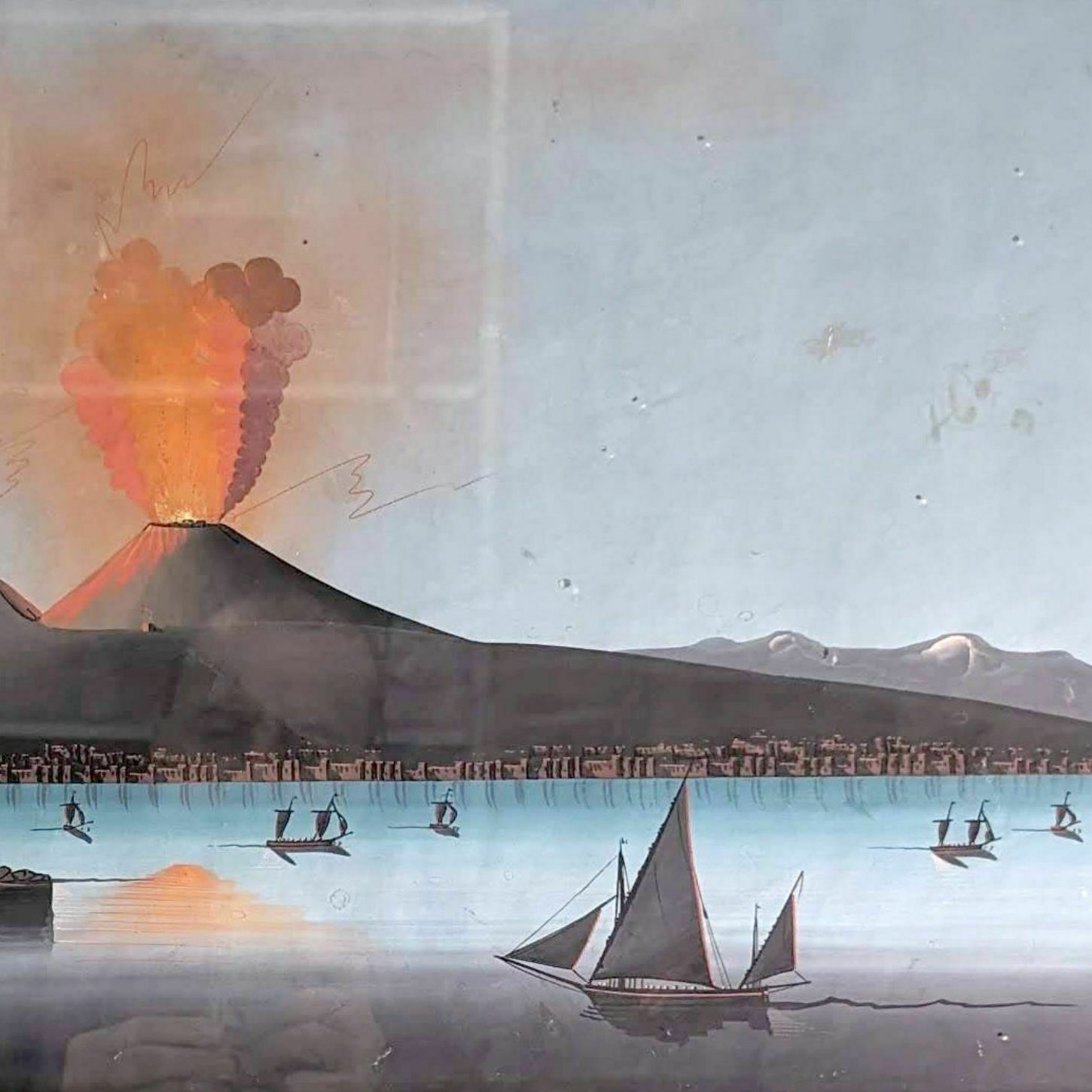 Neapolitan Gouache Eruption Of Vesuvius photo vinterior