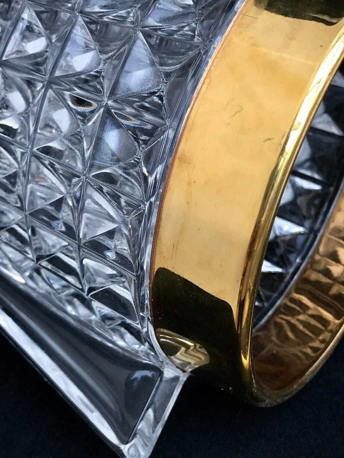 Ice Bucket Heavy Cut Crystal With Handles Mid Century Retro Bar Accessories, Mcm photo vinterior