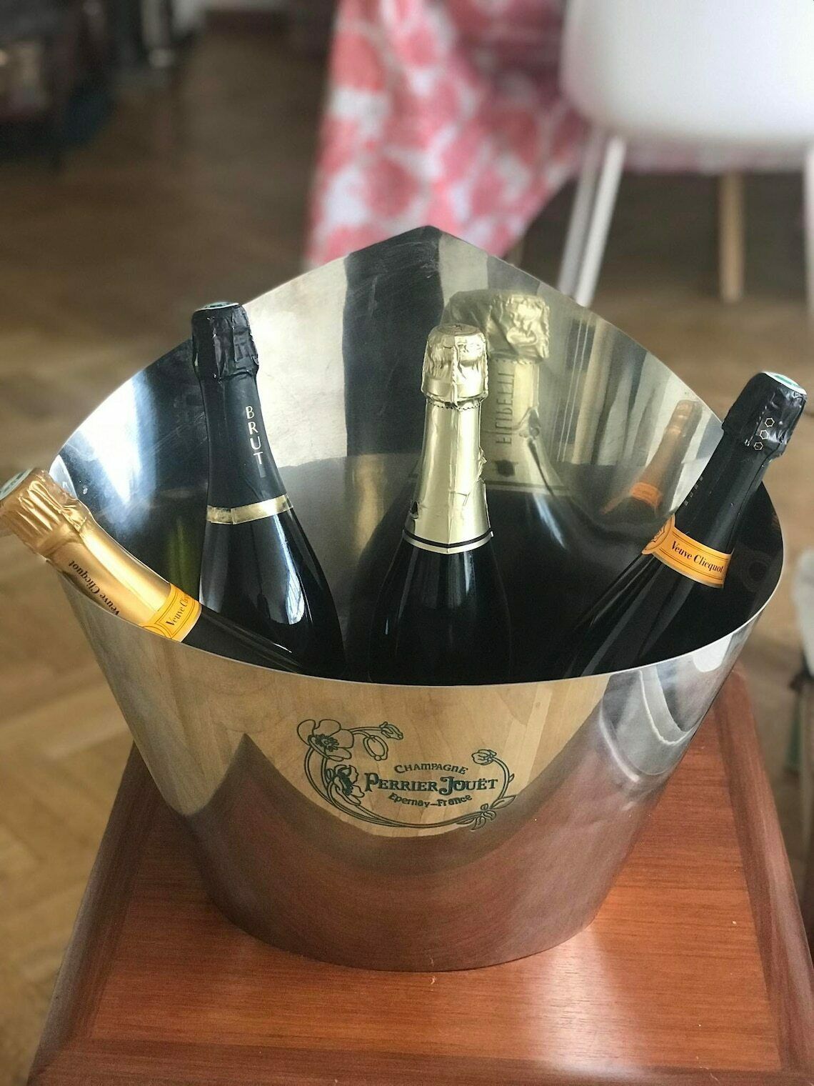 Champagne Ice Bucket Extra Large 4/5 Bottles Perrier Jouet Large Double Magnum Oval Ice Cooler Chilling Bar Decor Gift Garden Party photo 600.0
