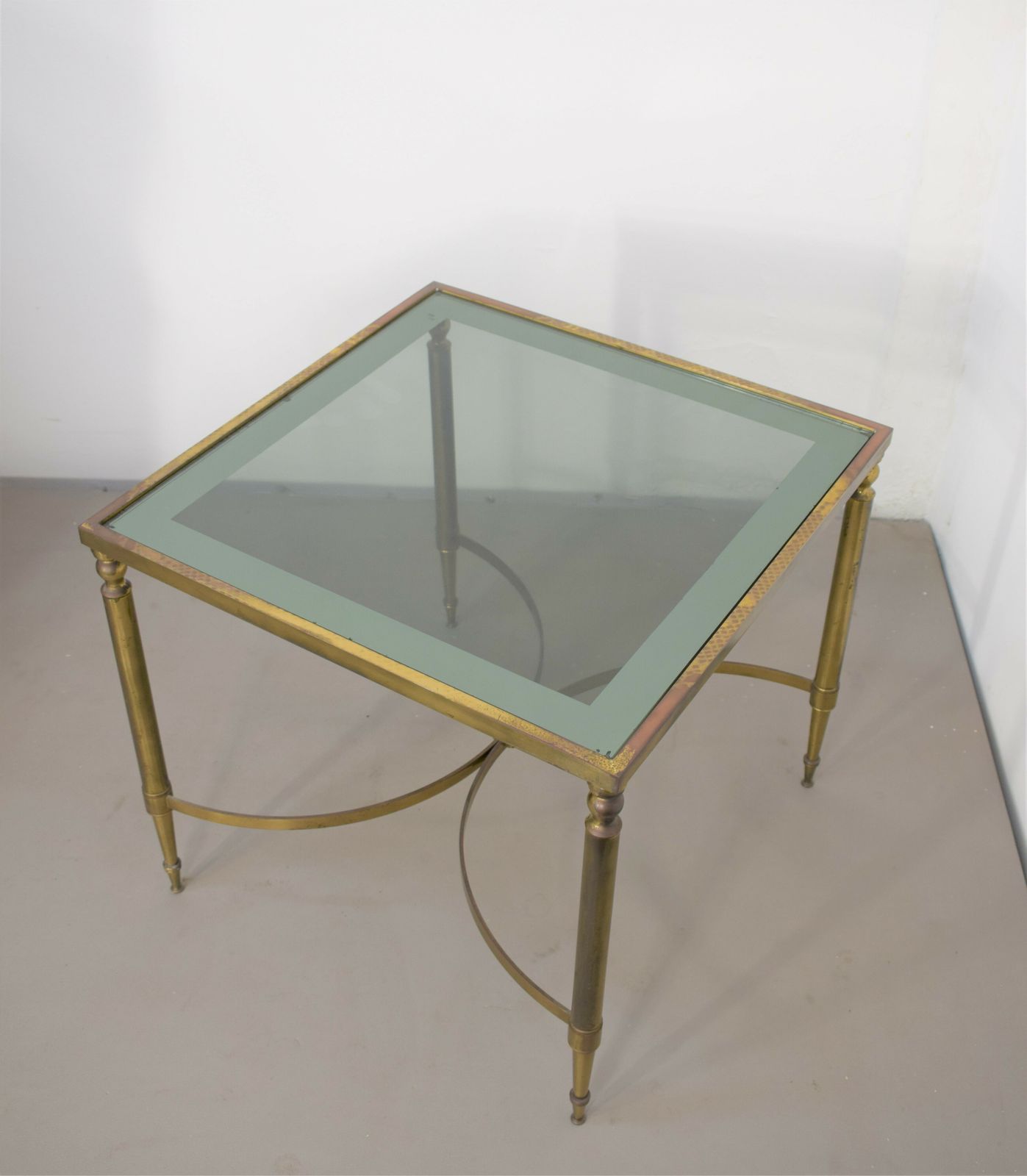 Italian Coffee Table, Brass And Smoked Glass, 1950s