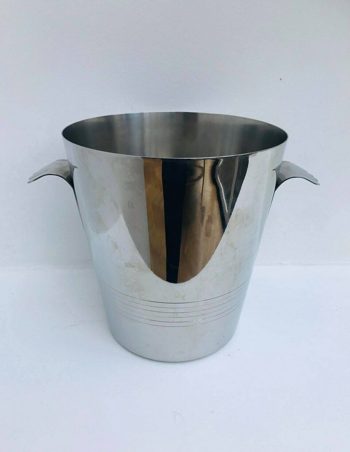 Champagne Bucket Letang Remy France Vintage Bottle Bucket Ice Bucket Two Handles Man Cave Gift Stainless Steel 18/10 Wine Cooler photo vintage