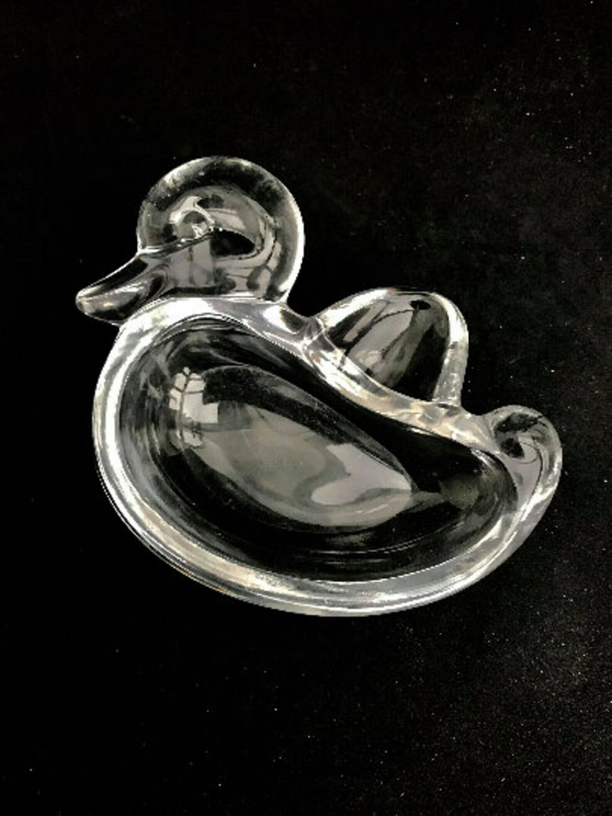 Ashtray Paperweight Bowl Duck Bird Shaped Heavy Crystal Cigar Ashtray By Art Vannes France Art Glass Dove Clear Gift For Her Wedding Gift photo buy