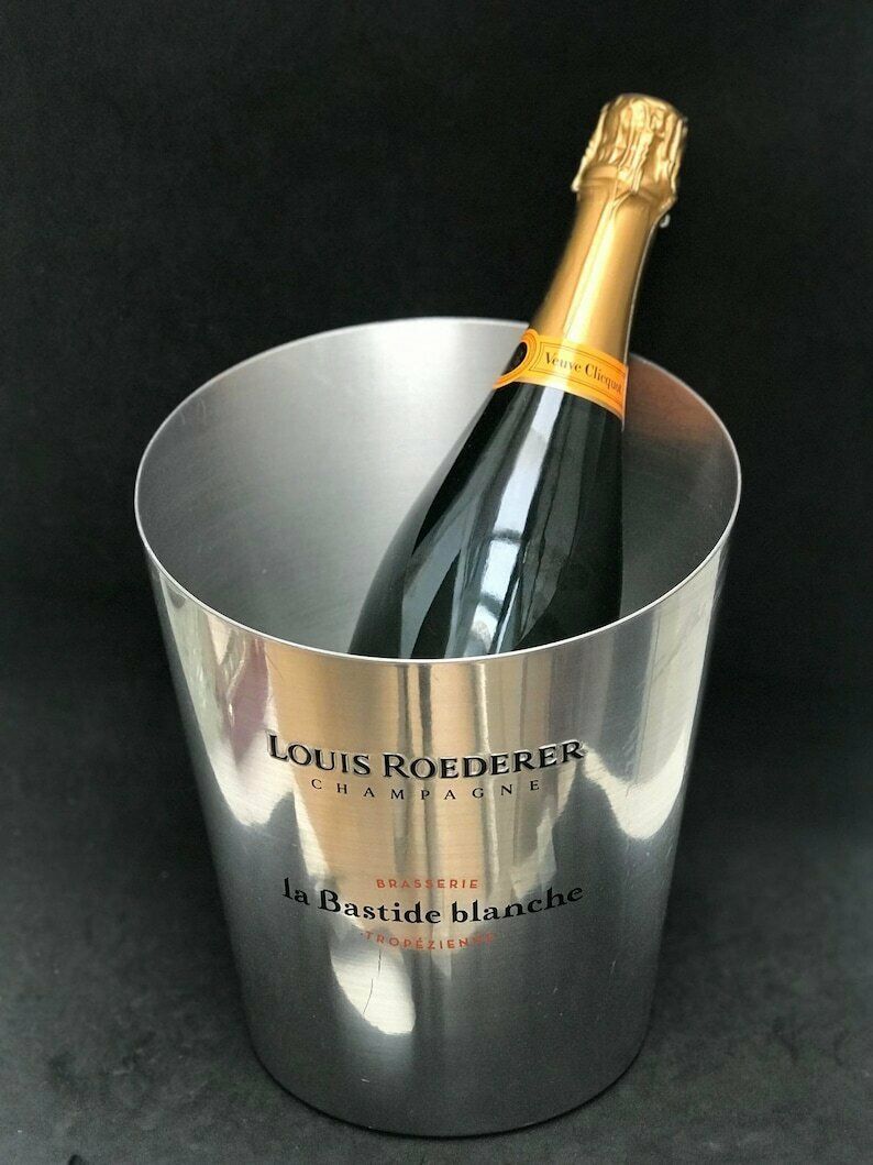 Champagne Bucket Louis Roederer France Stainless Steel Heavy Excellent Quality Wine Cooler Ice Bucket Bar Cart Wedding Gift
