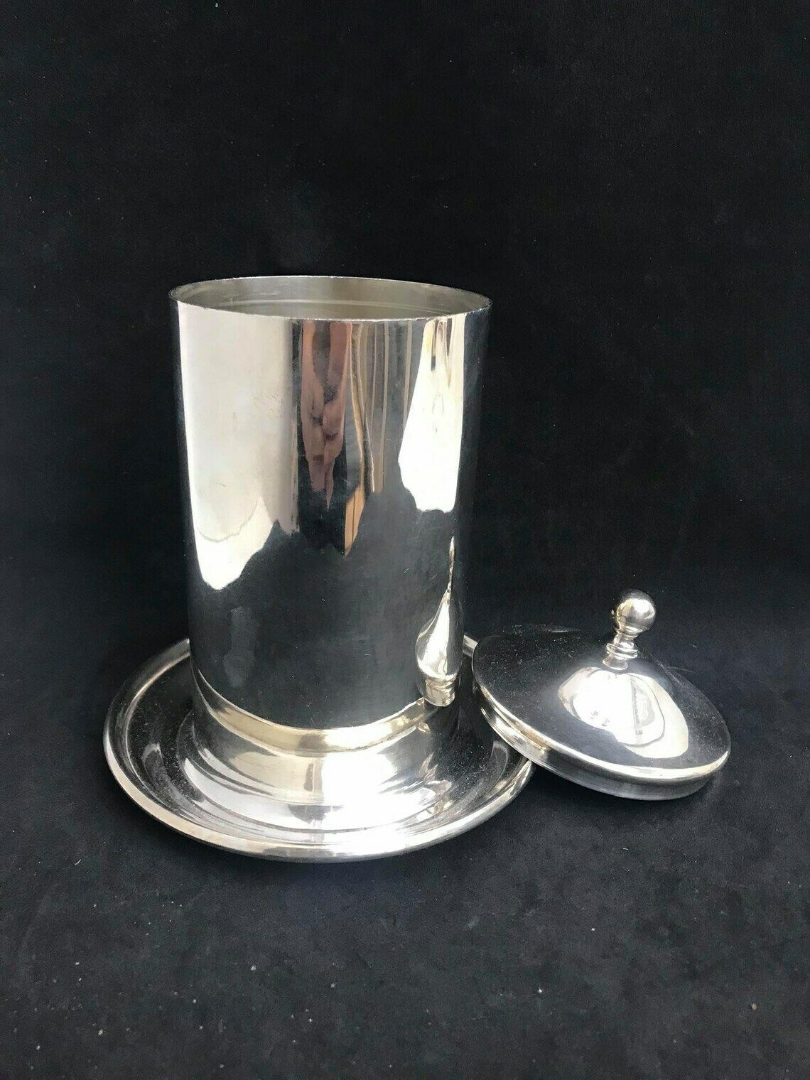 Pickles Jar Silver Plated Glass Insert English 1940s Table Cruet Pickle Jar Caddy Glass Bottle On Stand Wedding Gift For Her Hostess Gift photo 159.0