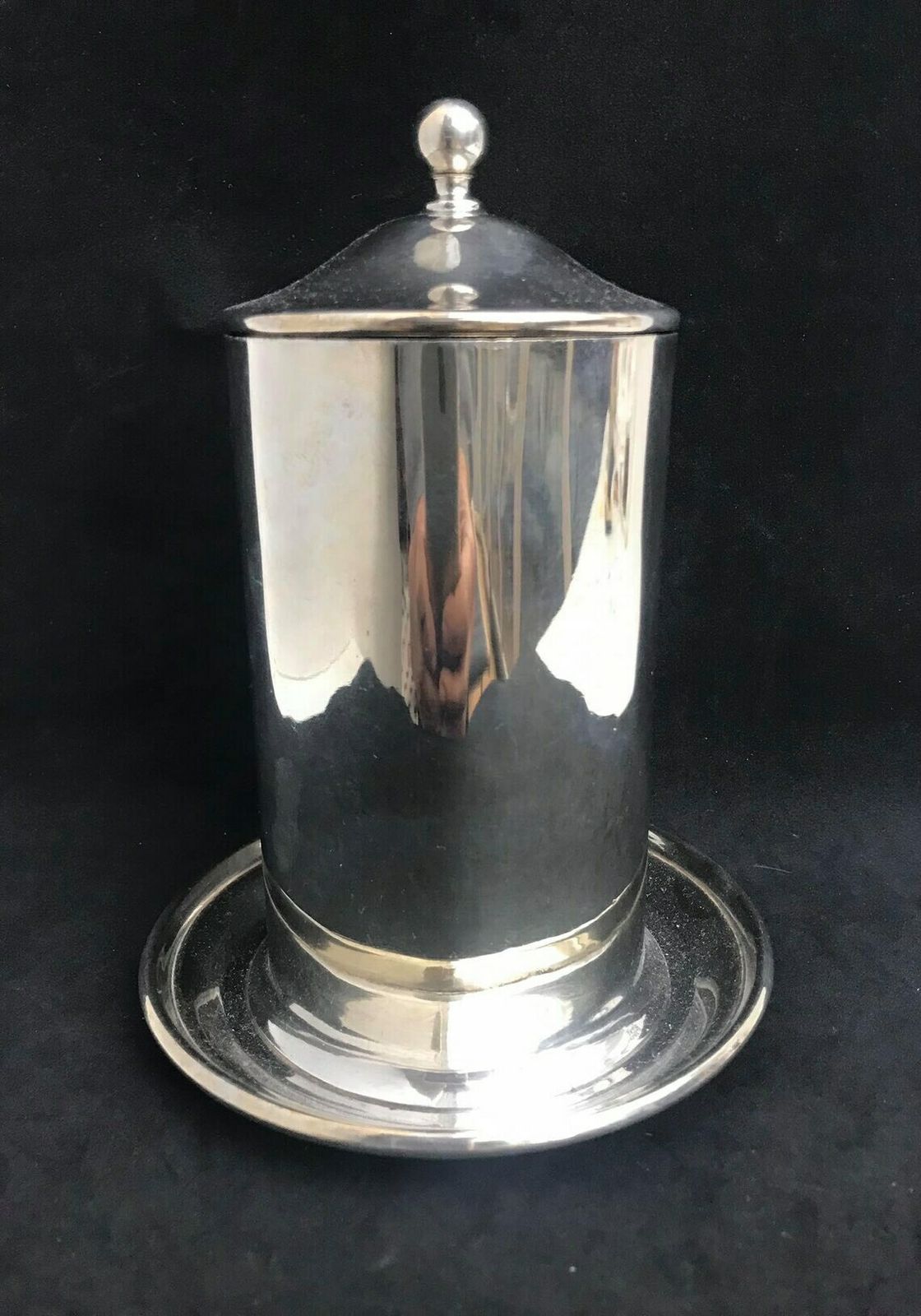 Pickles Jar Silver Plated Glass Insert English 1940s Table Cruet Pickle Jar Caddy Glass Bottle On Stand Wedding Gift For Her Hostess Gift photo vintage