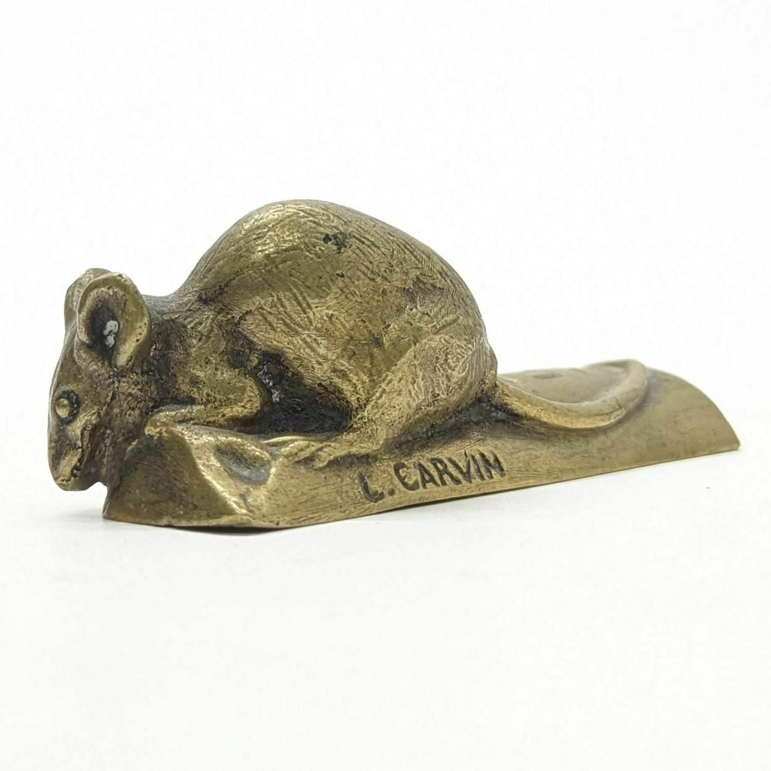 Advertising Bronze By Carvin Chocolate Menier The Little Mouse photo for sale